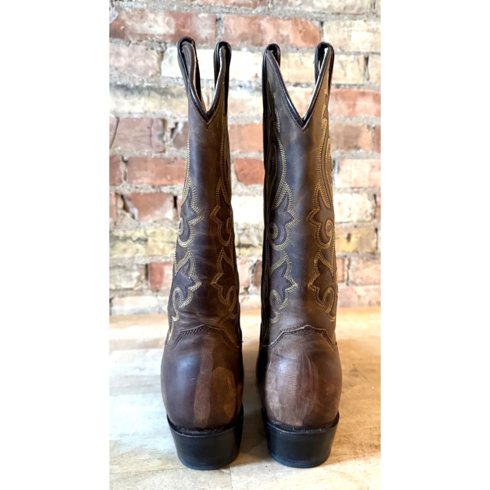 Justin Boots Justin Boots Men's Brown Leather Cowboy Boots - Size 12D Apache Size US 12 / EU 45 - 5 Thumbnail
