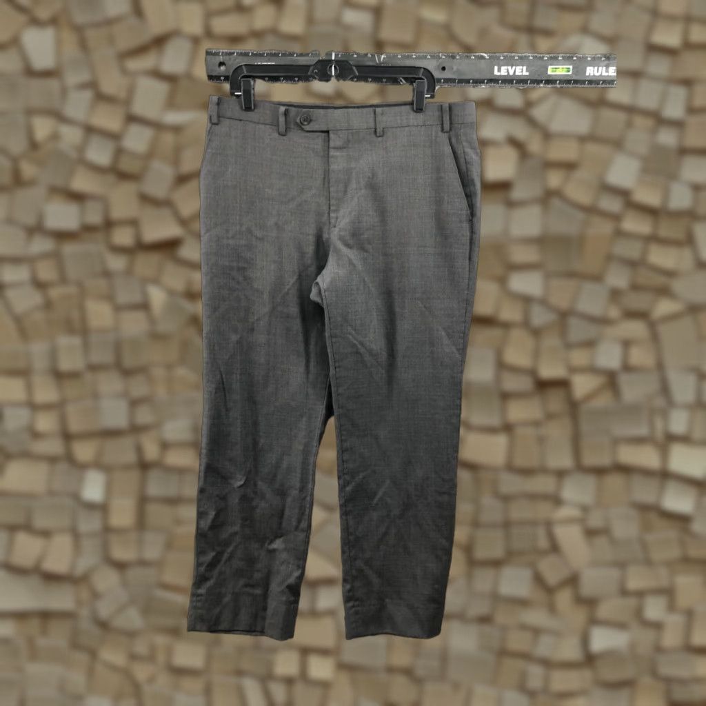 Ralph Lauren Lauren Ralph Lauren 100% Wool Gray Dress Pants Men 36 Flat Front Hook Eye Solid Logo Straight Classic Size US 36 / EU 52 - 1 Thumbnail