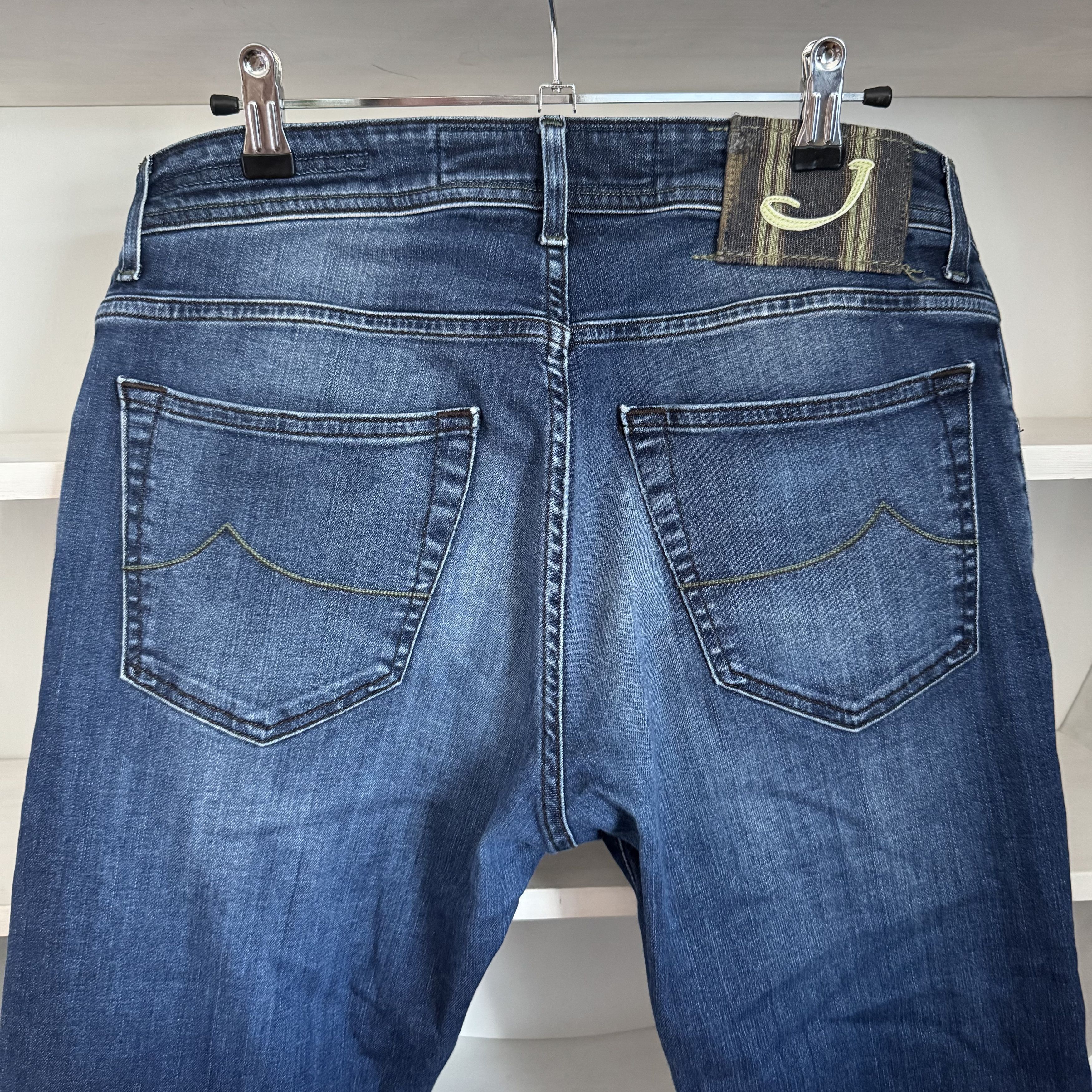 Men's JACOB COHEN Handmade Navy Blue Japanese Fabrics Jeans