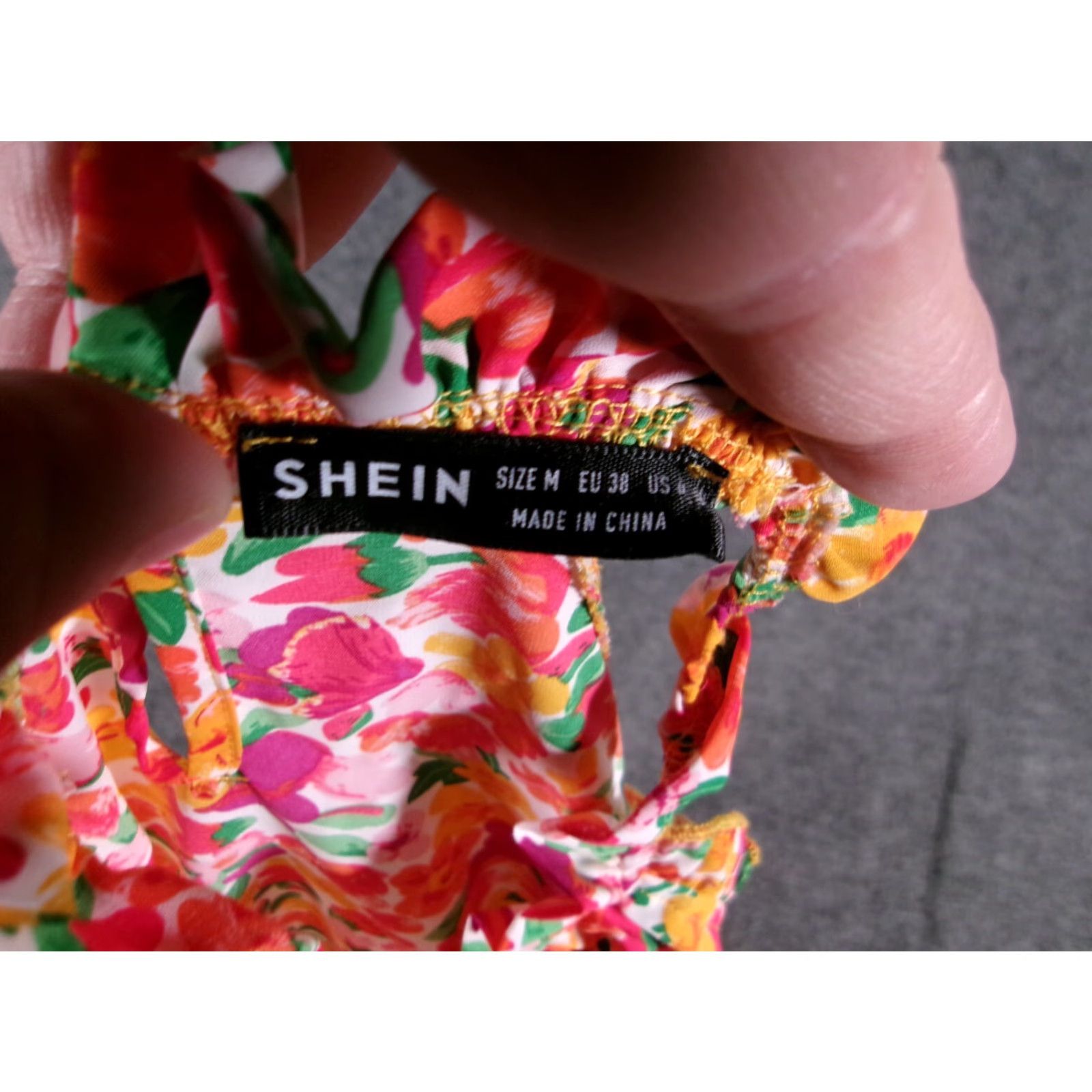 Shein Top Womens Medium Tunic Ditzy Floral Ruffle Halter Costal Beachy Resort Causal Size M / US 6-8 / IT 42-44 - 6 Thumbnail