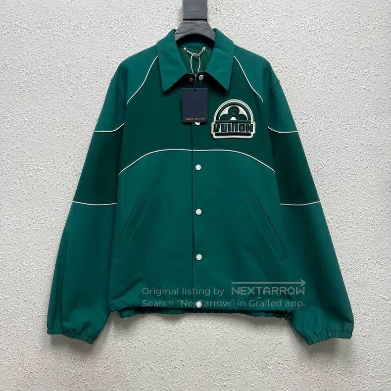 Louis Vuitton 23 FW Flocked Embroidered Dark Green Single-
