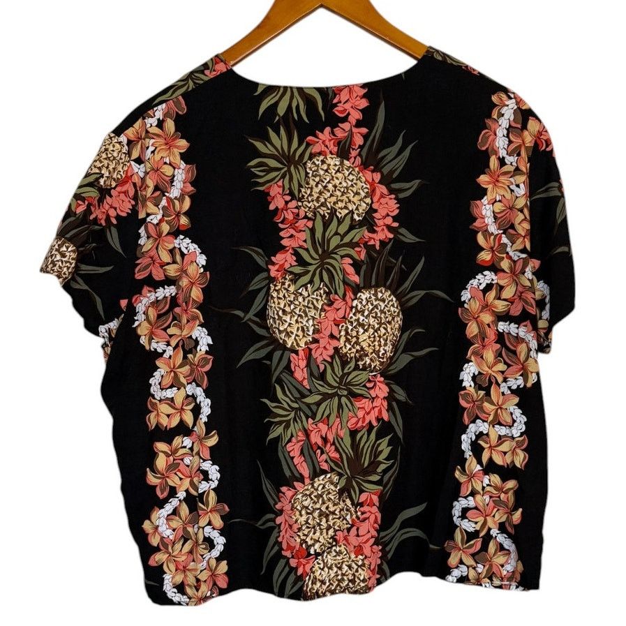 Hilo Hattie Hilo Hattie Shirt Women X Large Black Hawaiian Pineapple Size XL / US 12-14 / IT 48-50 - 5 Thumbnail