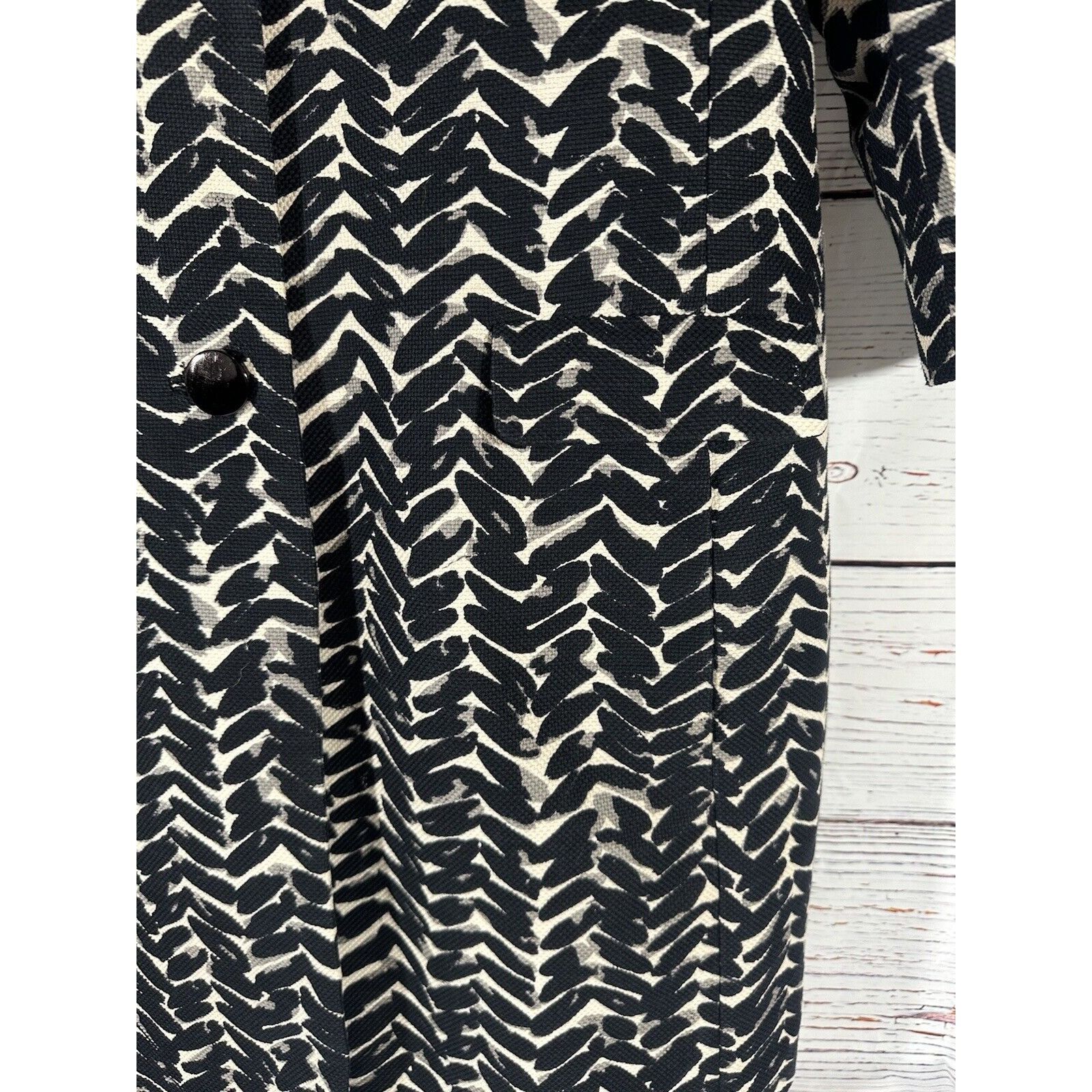 Talbots Talbots Dress Coat Overcoat Black & White Abstract Herringbo Size XL / US 12-14 / IT 48-50 - 6 Thumbnail