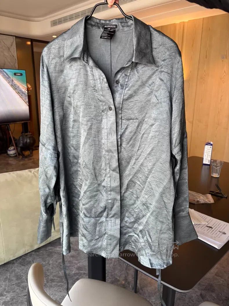 Ann Demeulemeester Ann Demeulemeester Mulberry Silk Long Sleeve Shirt Size XS / US 0-2 / IT 36-38 - 8 Thumbnail