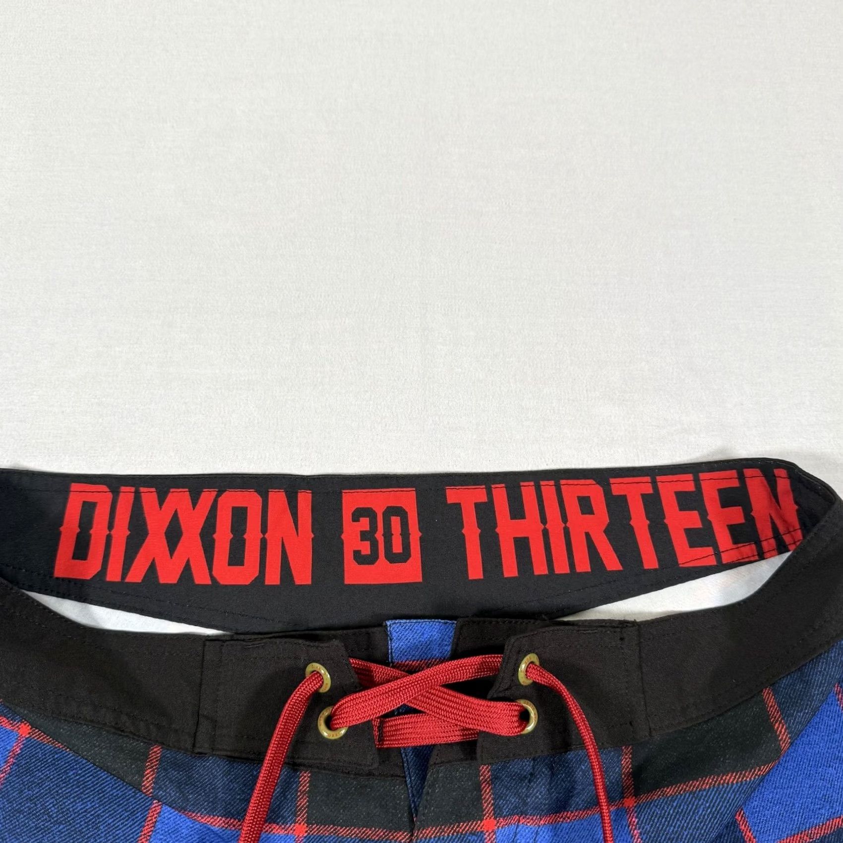 Vintage Dixxon Flannel Company Board Shorts Mens 30 Blue Plaid Friday the 13th Horror Surfing Recreational Back Pocket Drawstring Pockets Size US 30 / EU 46 - 7 Thumbnail