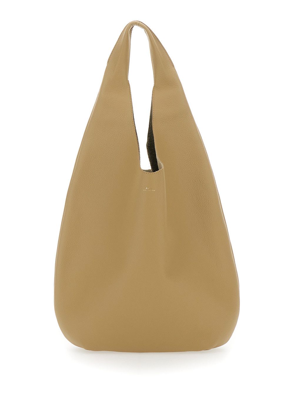 A.P.C. 'Le Neige' Beige Shoulder Bag with Logo Embossed on the Front in Crinkled Leather for Women Size ONE SIZE - 1 Thumbnail