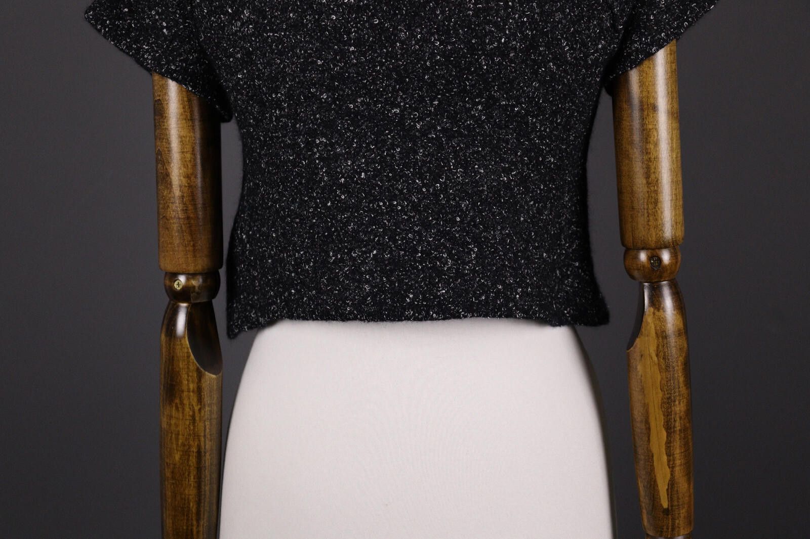 Oscar De La Renta Oska Black Wool Short Sleeve Sweater Size 1 / UK 10 / US 6-8 Size M / US 6-8 / IT 42-44 - 7 Thumbnail