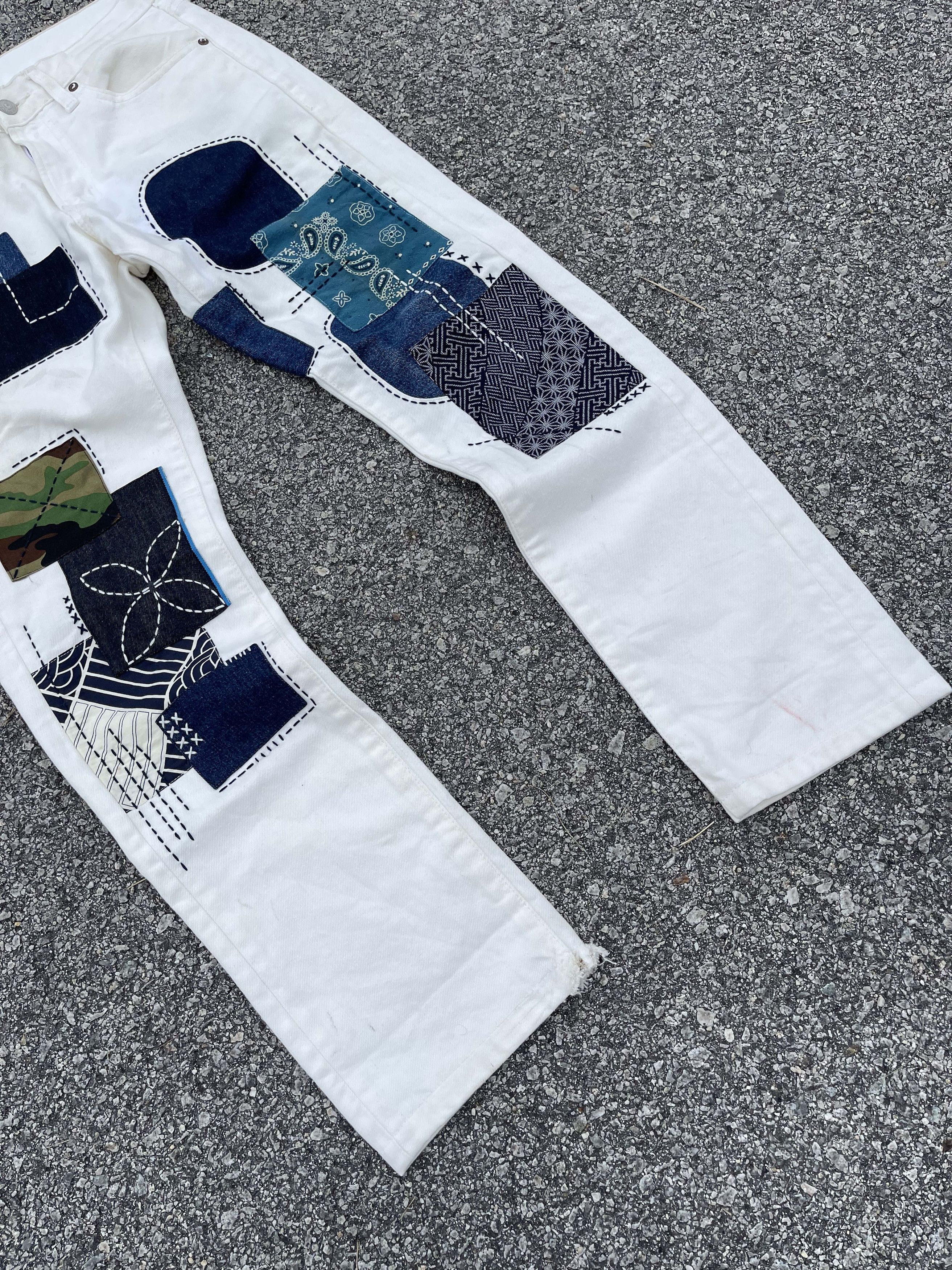 Beauty Beast × Denim & Supply Ralph Lauren × RRL Ralph Lauren Denim Supply by Ralph Lauren Sashiko Boro Patchwork Size US 31 - 4 Thumbnail