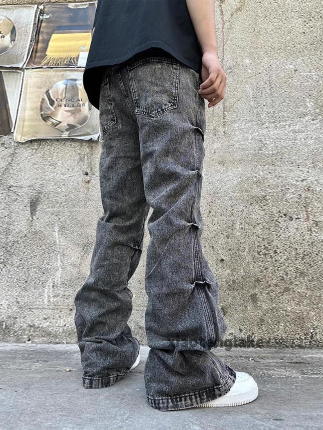 Jean × Vintage utility punk grunge bootcut pleated yuppie flared jeans Size US 32 / EU 48 - 2 Thumbnail