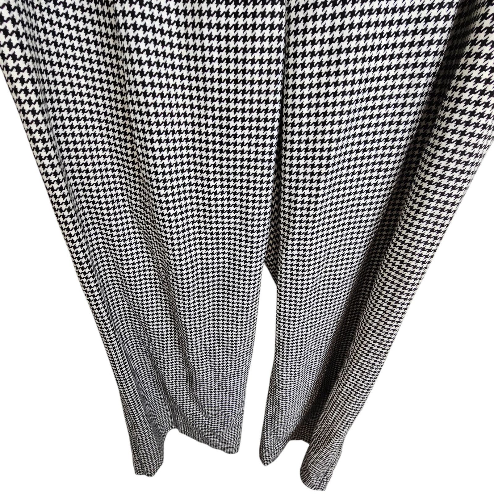 Loft Loft Womens Houndstooth Wide Leg Trousers Pants Size 8 Caree Size 30" / US 8 / IT 44 - 4 Thumbnail