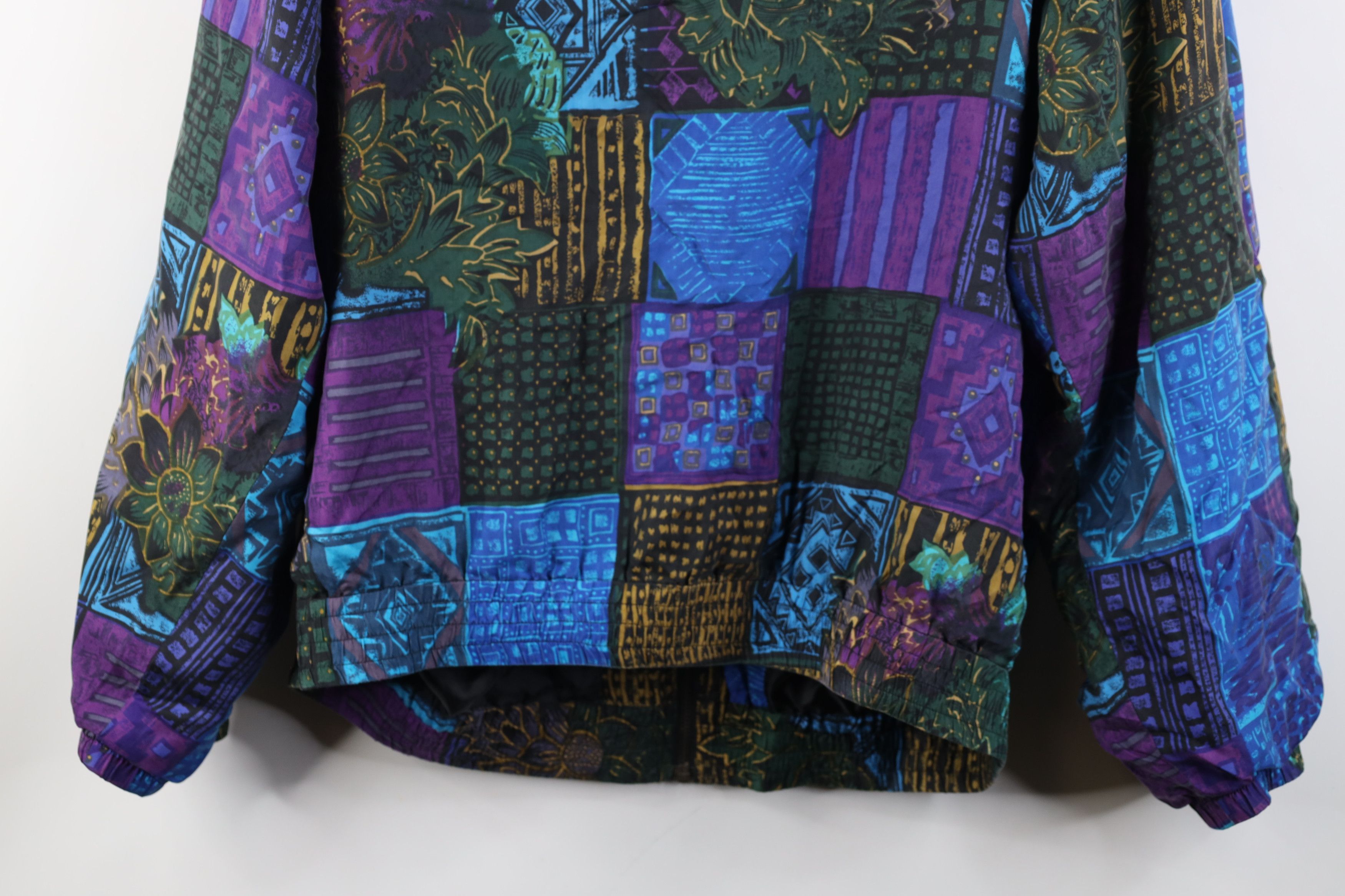 Vintage Vintage 90s Streetwear Flower Silk Full Zip Bomber Jacket Size L / US 10 / IT 46 - 12 Thumbnail