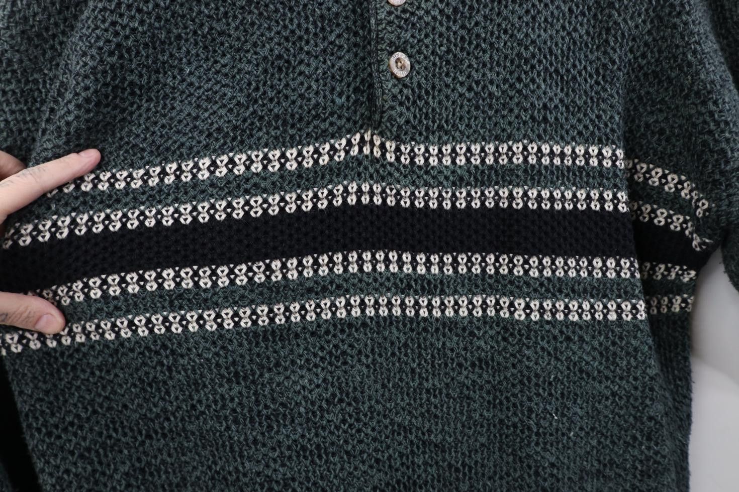 Vintage Vintage 90s Streetwear Thermal Weave Knit Henley Sweater Size US L / EU 52-54 / 3 - 6 Thumbnail