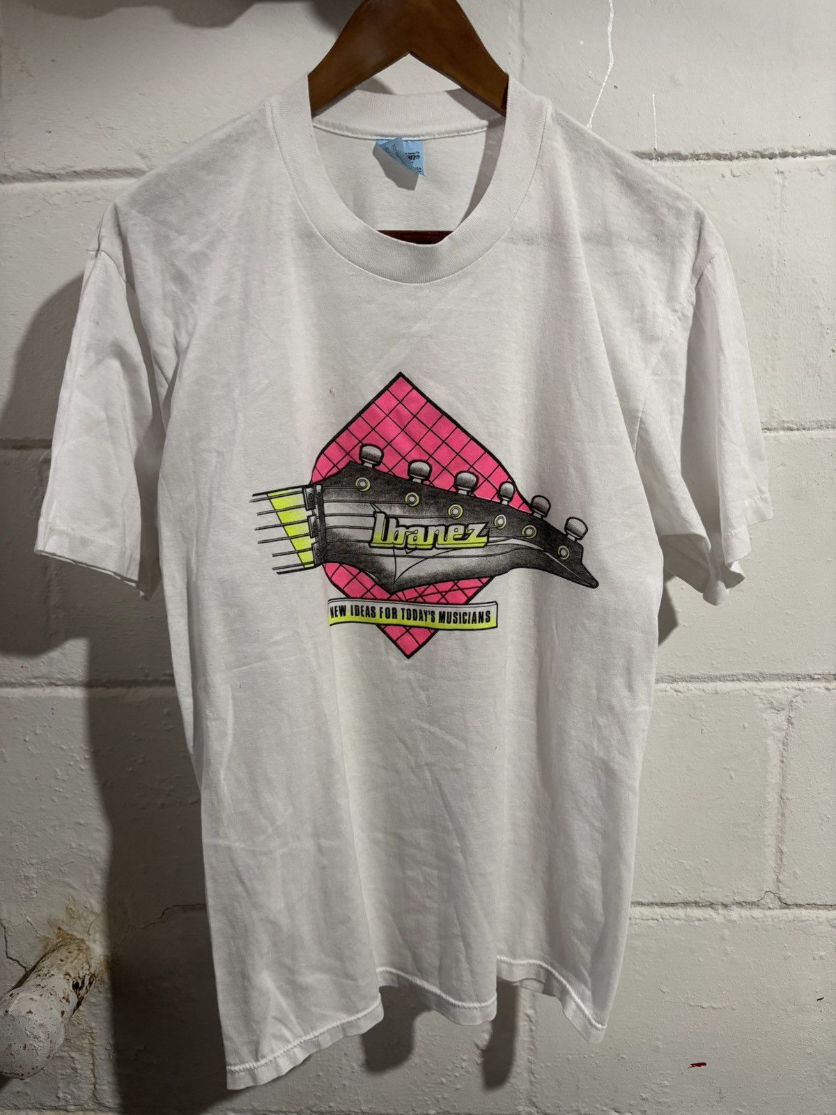 Hanes × Vintage 1980’s single stitch Ibanez guitar crewneck tee. Size M. Size US M / EU 48-50 / 2 - 1 Thumbnail