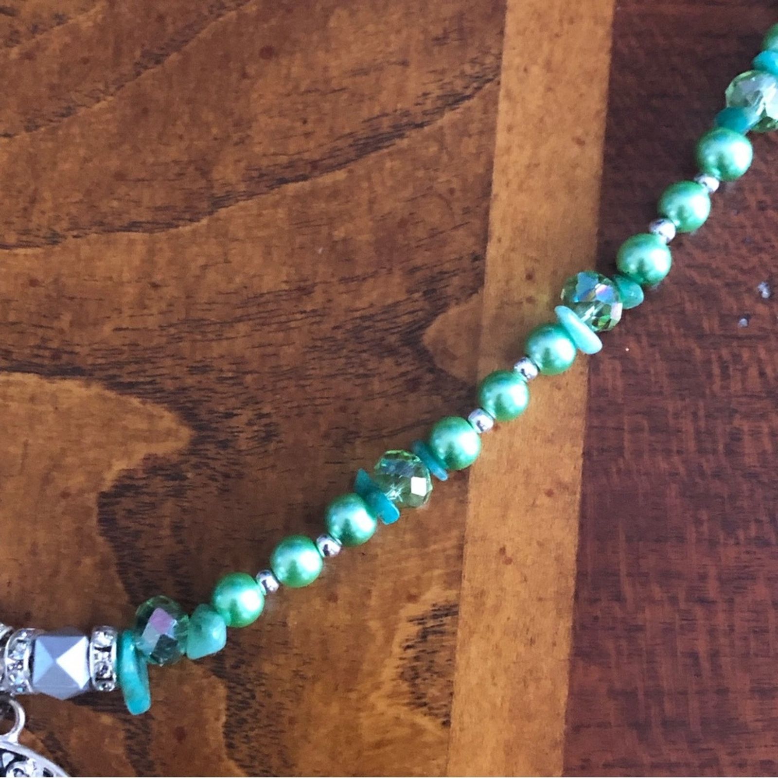 Handmade Handcrafted repurpose abalone shell medallion Pearl necklace Size ONE SIZE - 12 Thumbnail