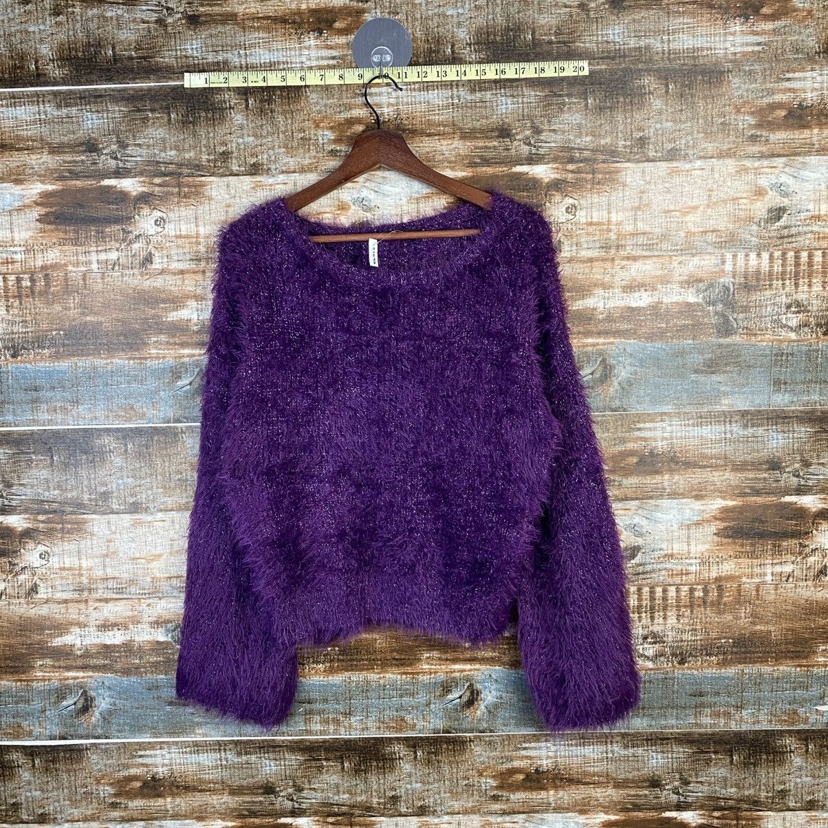 Japanese Brand DL Kastane Purple Mohair fur shaggy Knitwear #C1098 Size M / US 6-8 / IT 42-44 - 1 Thumbnail