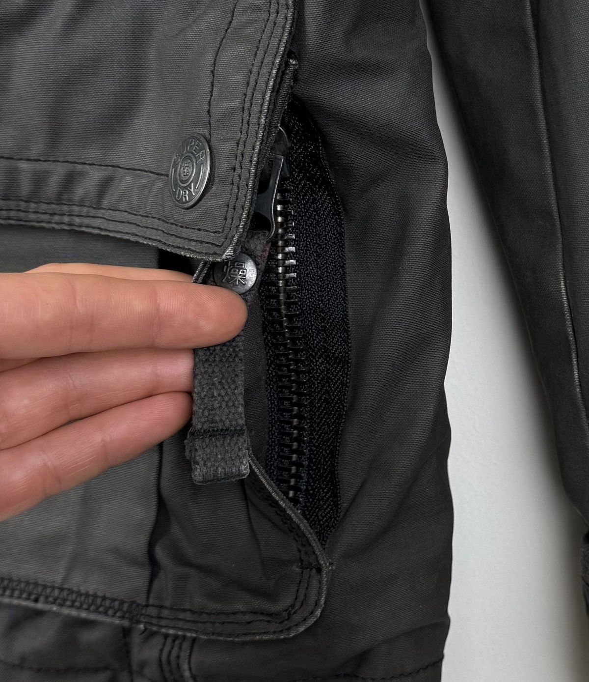 Superdry Superdry Black Hawk Waxed Cotton Jacket Size L Gray Biker Size US L / EU 52-54 / 3 - 4 Thumbnail