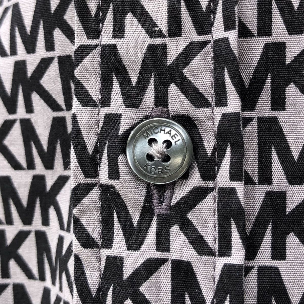 Michael Kors Michael Kors Slim Fit Logo Print Stretch Cotton Shirt Size US S / EU 44-46 / 1 - 9 Thumbnail