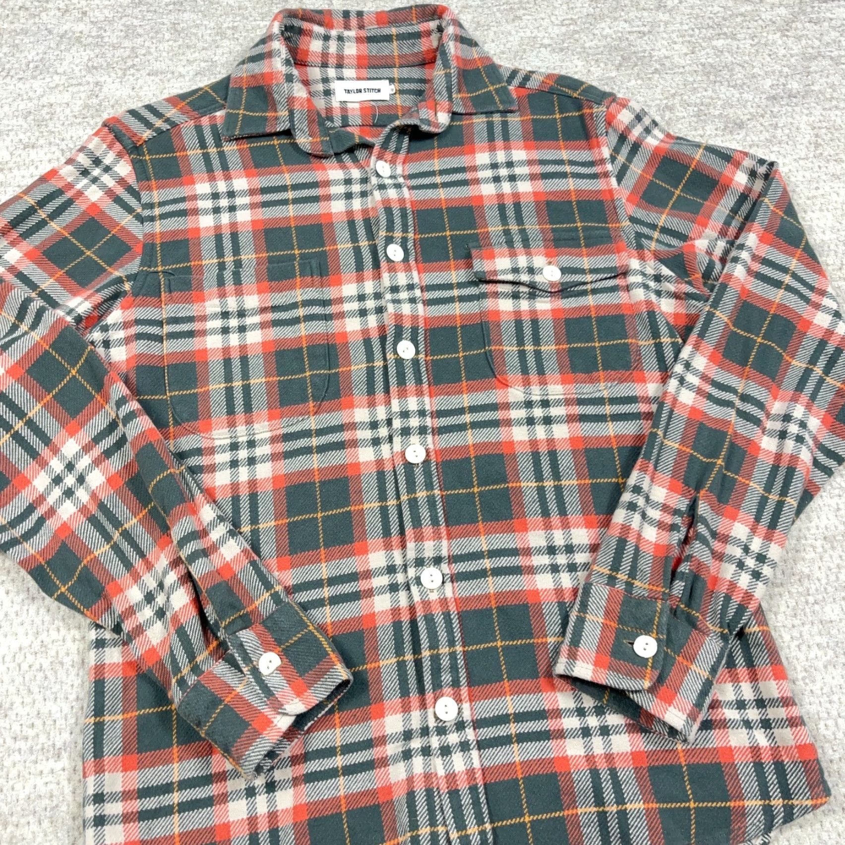 Taylor Stitch Taylor Stitch Shirt Mens 38 Green Plaid Flannel Cotton Button-Up Casual Travel Regular Pocketed Vintage: No (adjusted) Size US M / EU 48-50 / 2 - 2 Thumbnail