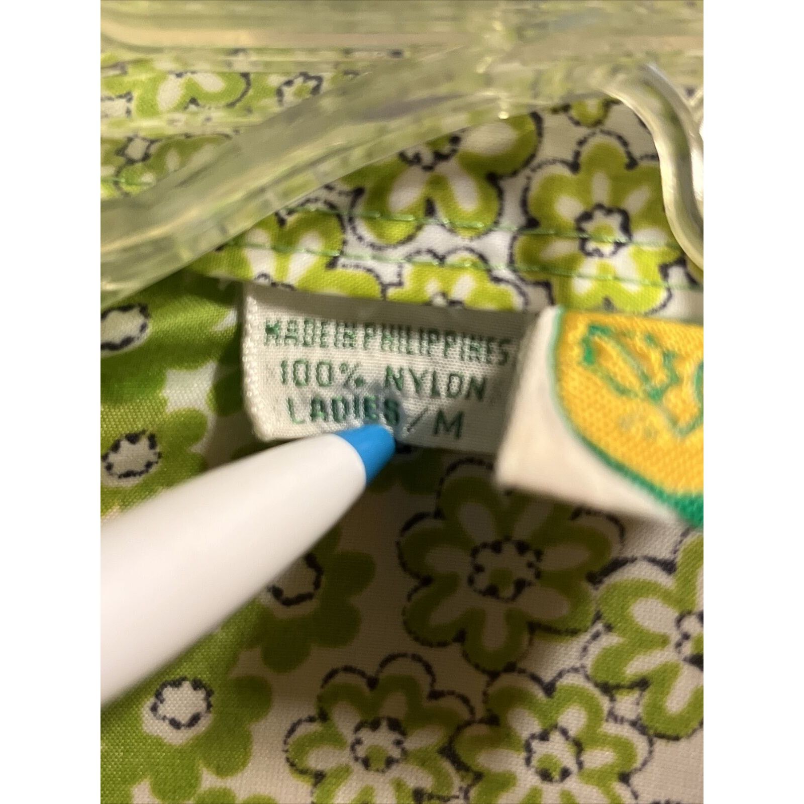 Other Skyr Vintage Womens M Shirt Green Nylon Disco Floral Button Size M / US 6-8 / IT 42-44 - 4 Thumbnail