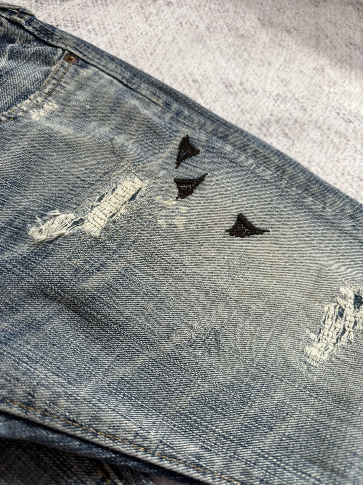 Hysteric Glamour × Japanese Brand Antgauge Japan Boro Distressed Newspaper Patch Jeans Size US 30 / EU 46 - 13 Thumbnail