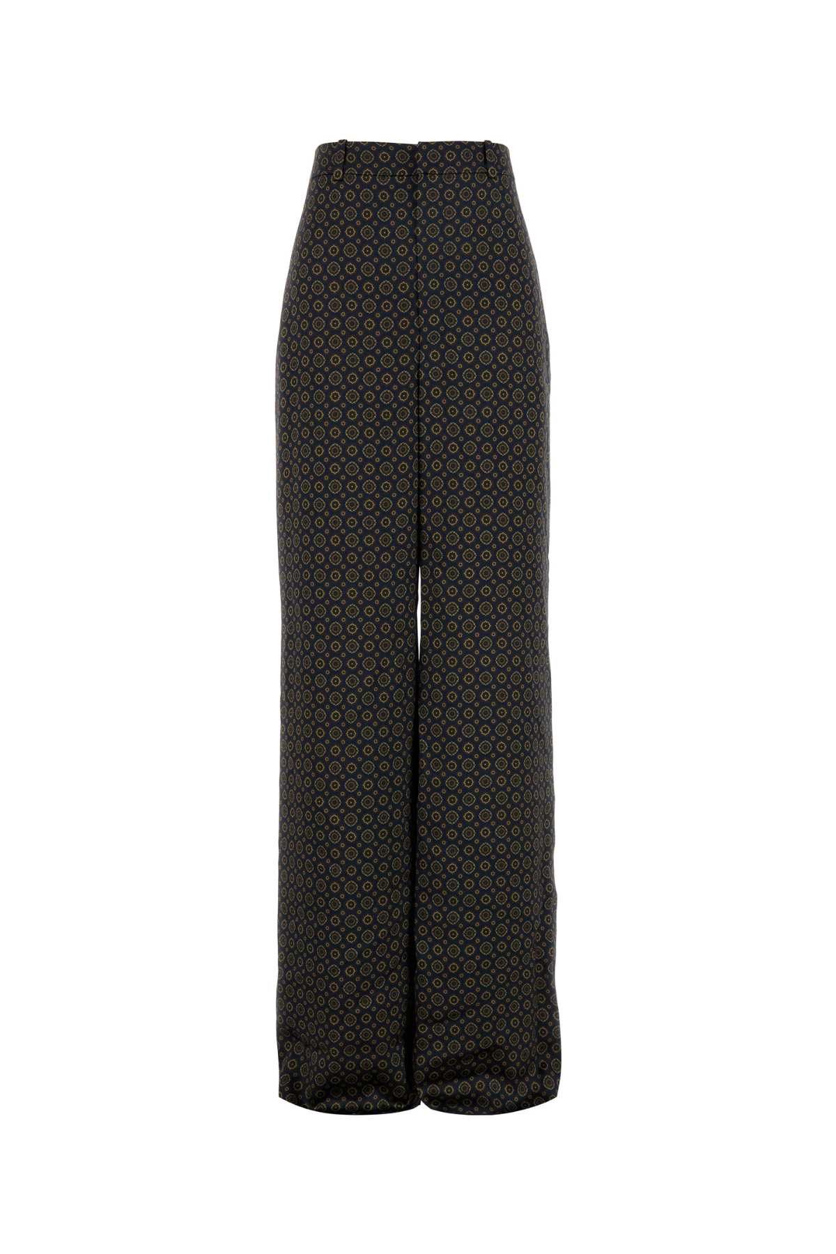 Saint Laurent Paris Pritned Satin Wide-Leg Pant Size 27" / US 4 / IT 40 - 1 Thumbnail