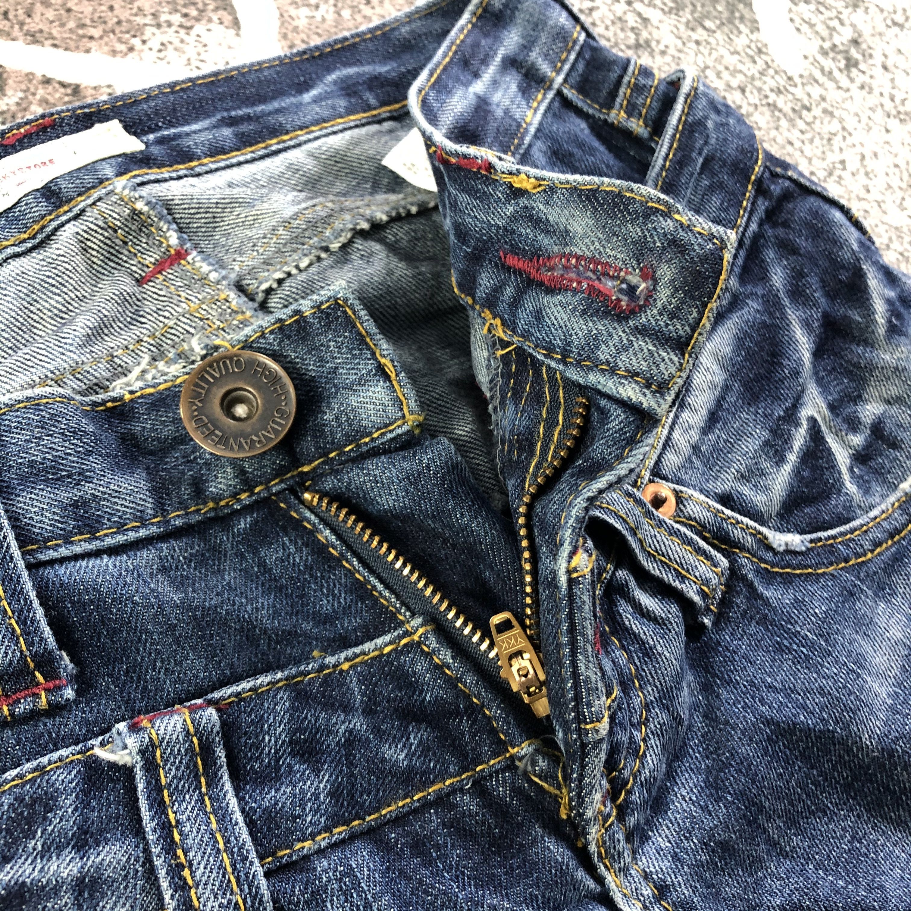 Japanese Brand Lucky Store Distressed Double Waist Jeans KJ1974 Size US 28 / EU 44 - 8 Thumbnail