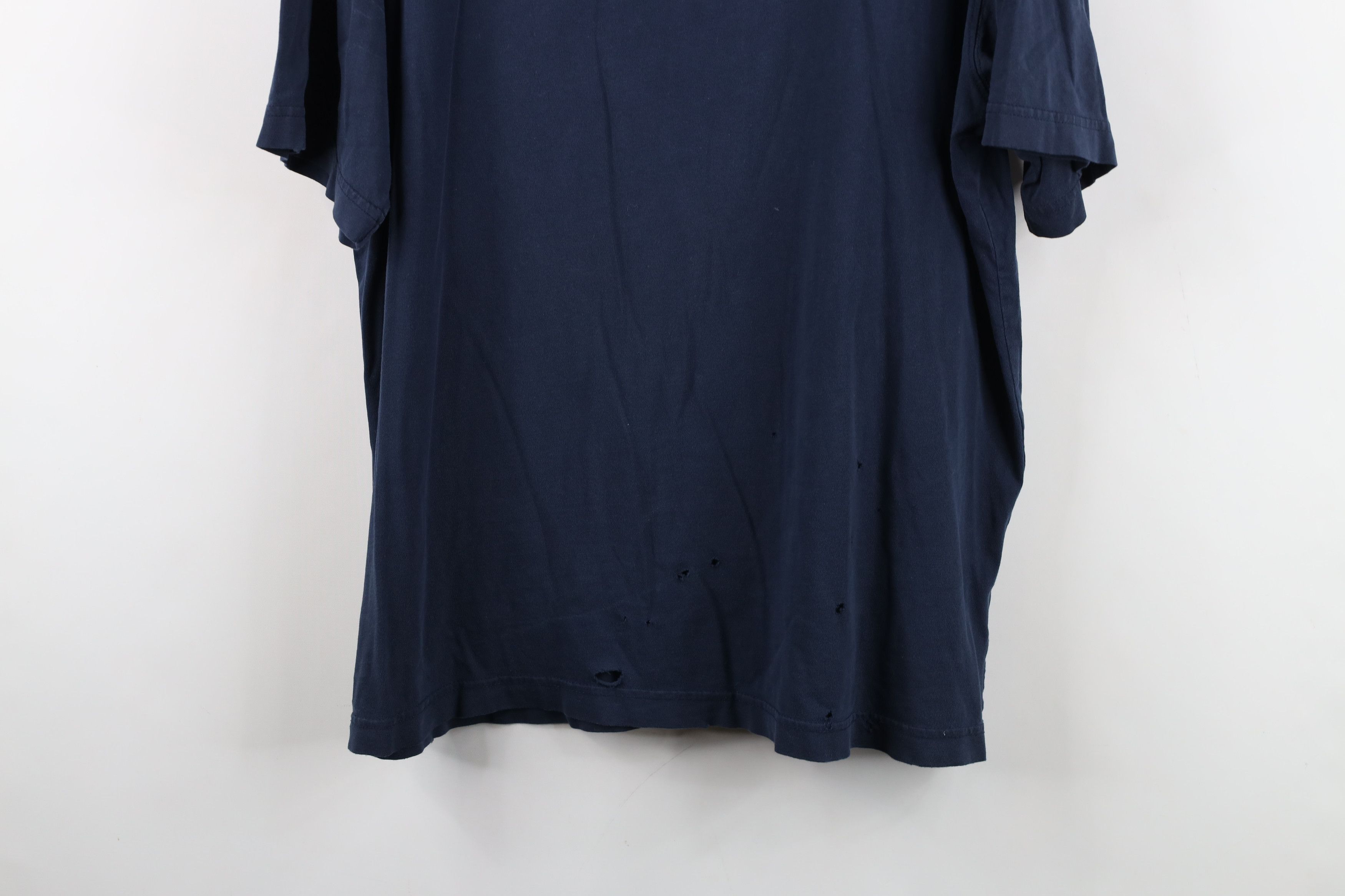 Lands' End Vintage Y2K Lands End Blank Short Sleeve T-Shirt Blue Cotton Size US XL / EU 56 / 4 - 3 Thumbnail