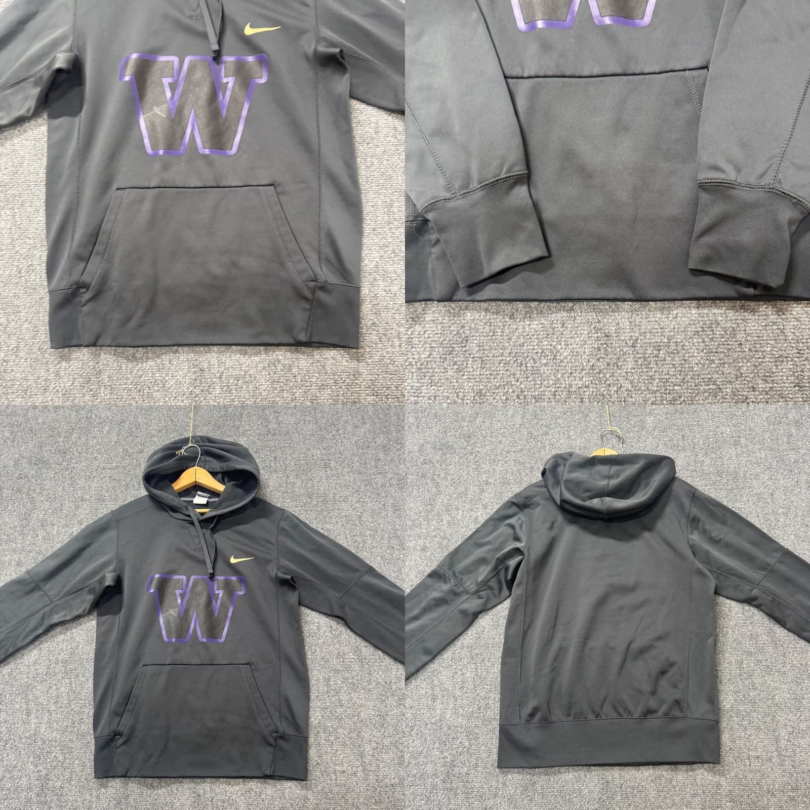 Nike Nike Hoodie Sweatshirt Black Mens Small UW Huskies Therma-Fit Active Wear Pullover Portland? Size US S / EU 44-46 / 1 - 8 Thumbnail