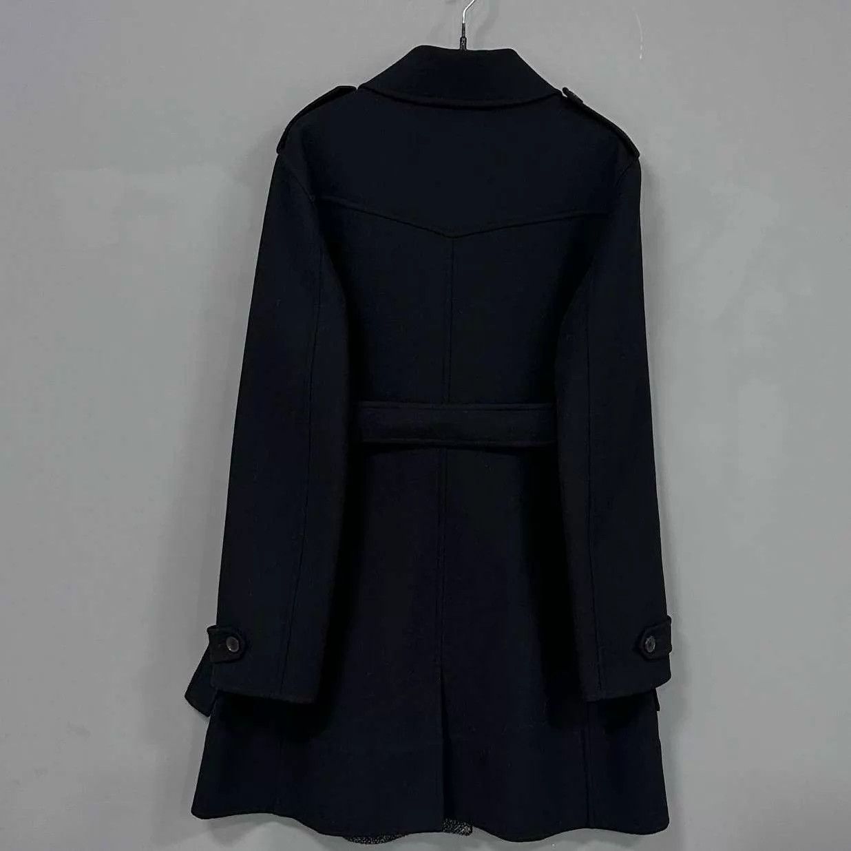 Dior Dior Womens Double-Breasted Waist Hem Logo Wool Overcoat 42 Size M / US 6-8 / IT 42-44 - 3 Thumbnail