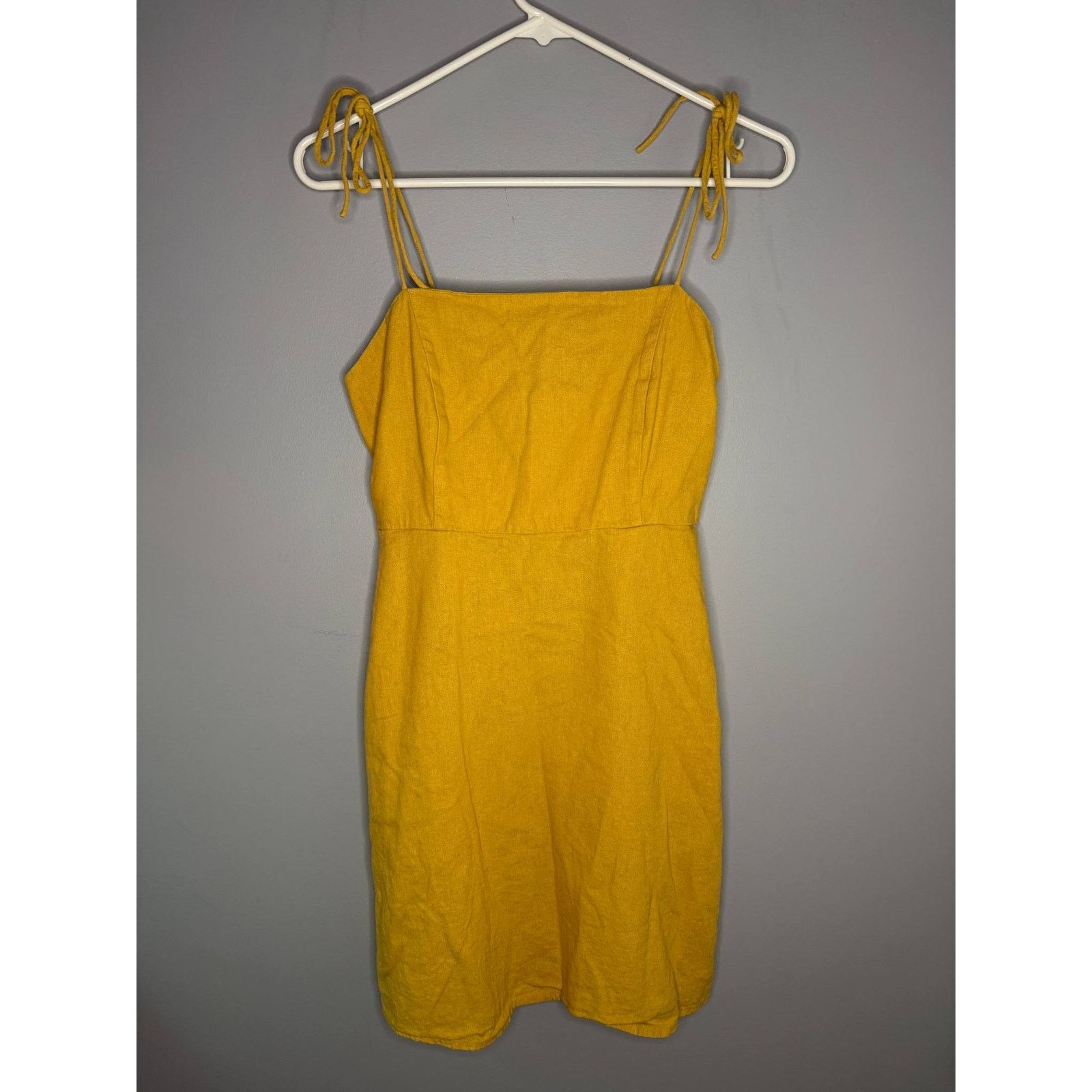 Old Navy Old Navy Tie-Strap Smocked Fit & Flare Mini Dress Yellow M Size M / US 6-8 / IT 42-44 - 3 Thumbnail