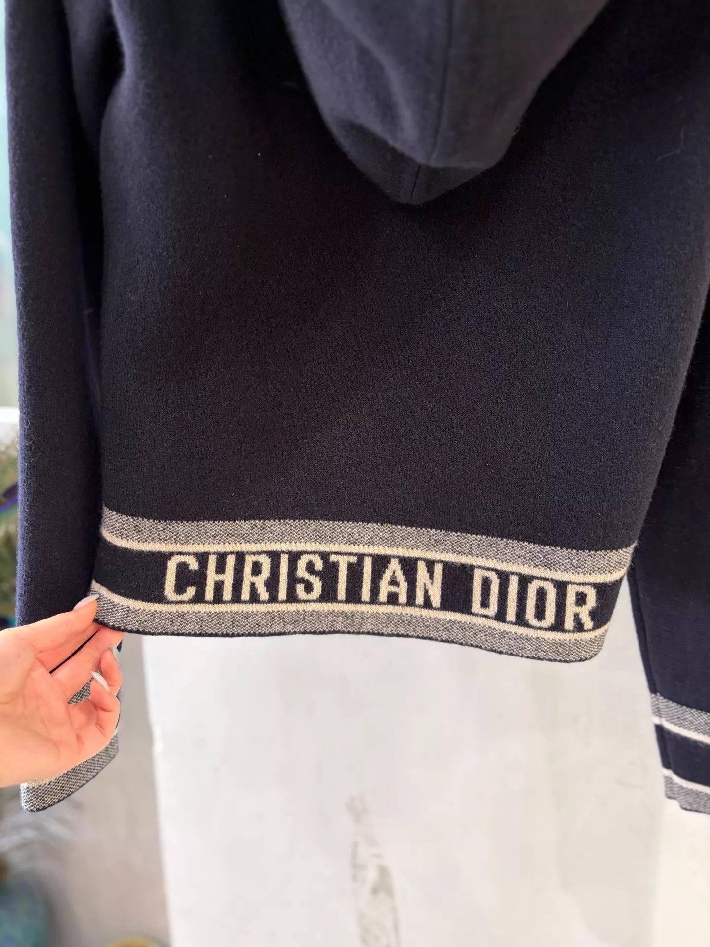 Dior Dior Deep Navy Cashmere Hooded Knit Zip Jacket 34 Size XS / US 0-2 / IT 36-38 - 5 Thumbnail