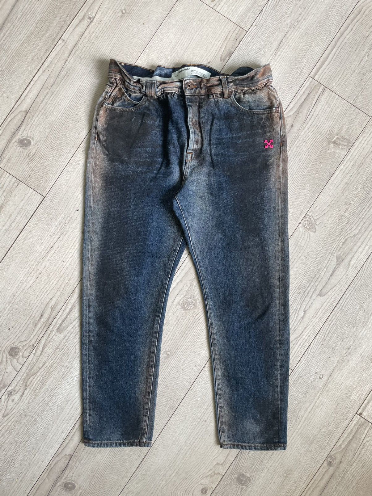 Off-White Off-White Oil-washed denim pants Size US 34 / EU 50 - 1 Thumbnail