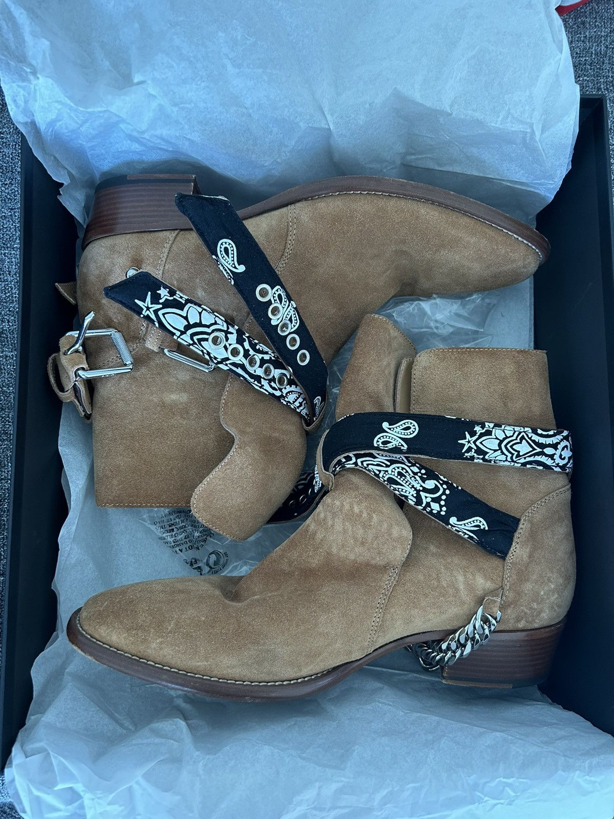 image of Amiri Bandana Buckle Boot in Brown, Men's (Size 10)