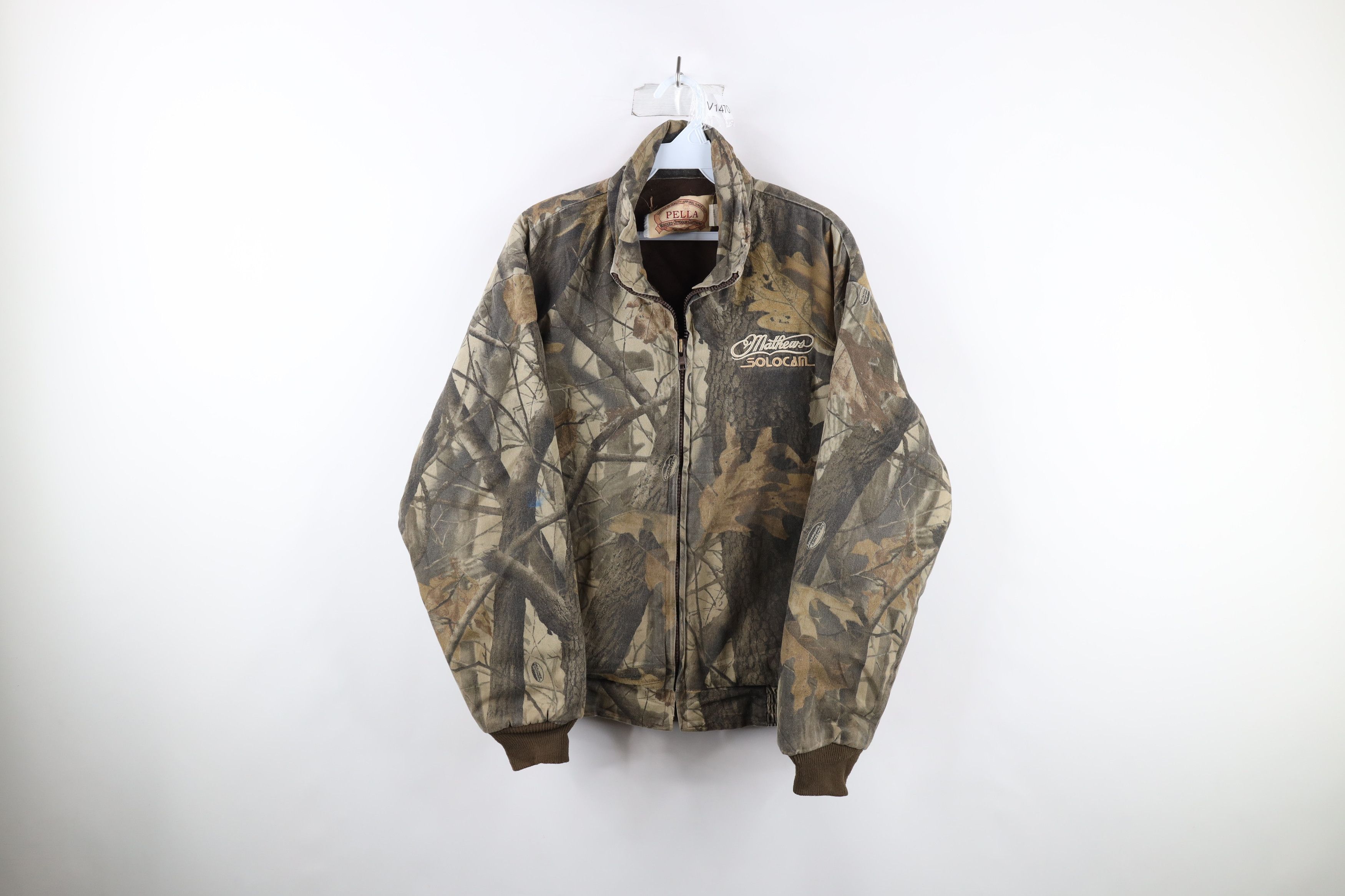 image of Vintage 90's Camouflage Mathews Solo Cam Bomber Jacket Usa, Men's (Size Medium)