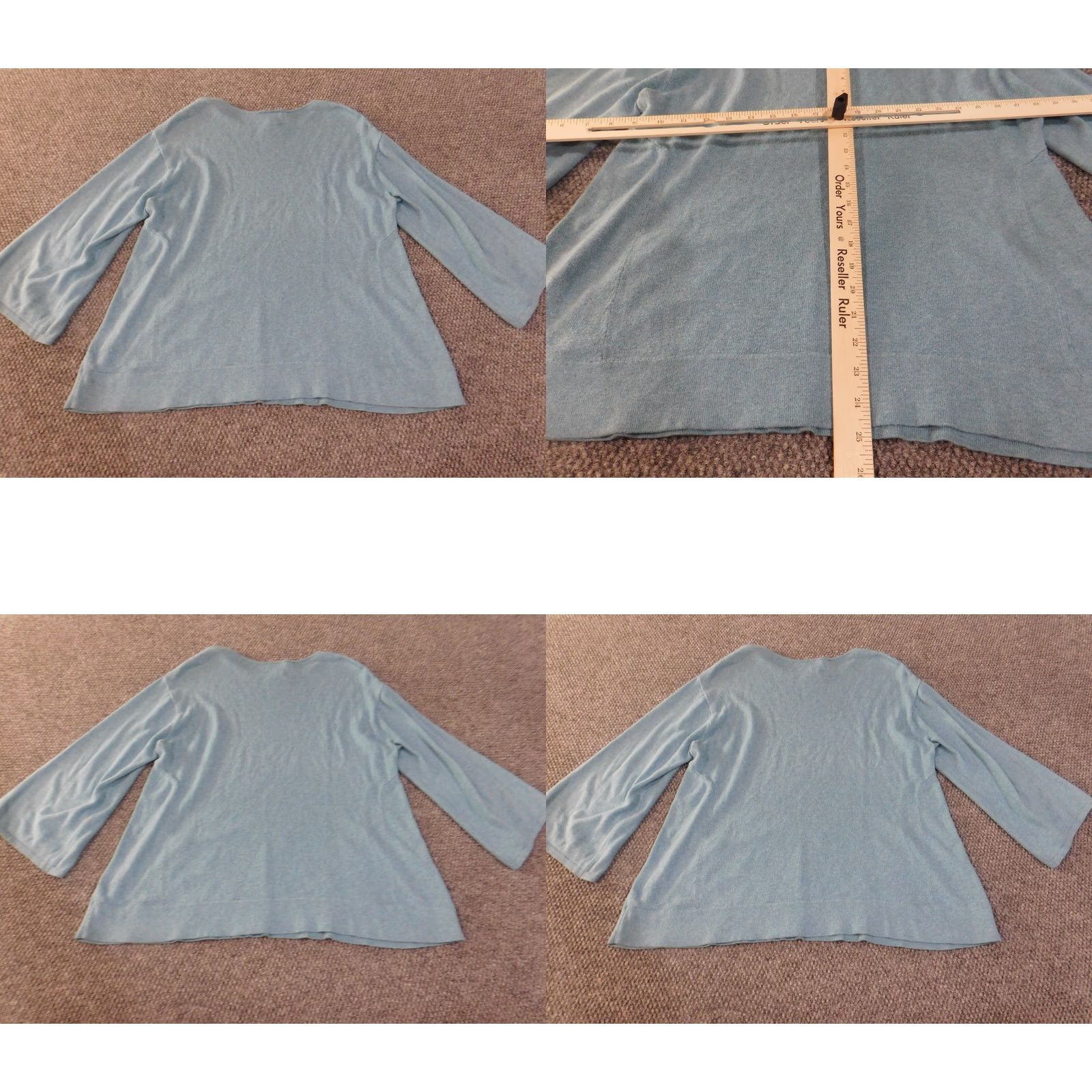 J. Jill J. Jill Sweater Pullover Womens Medium Blue Cable-Knit Cotton Cashmere Stretch Round Neck Long Sleeve with Pockets - Regular Fit, Winter Gift padrões Size M / US 6-8 / IT 42-44 - 9 Thumbnail