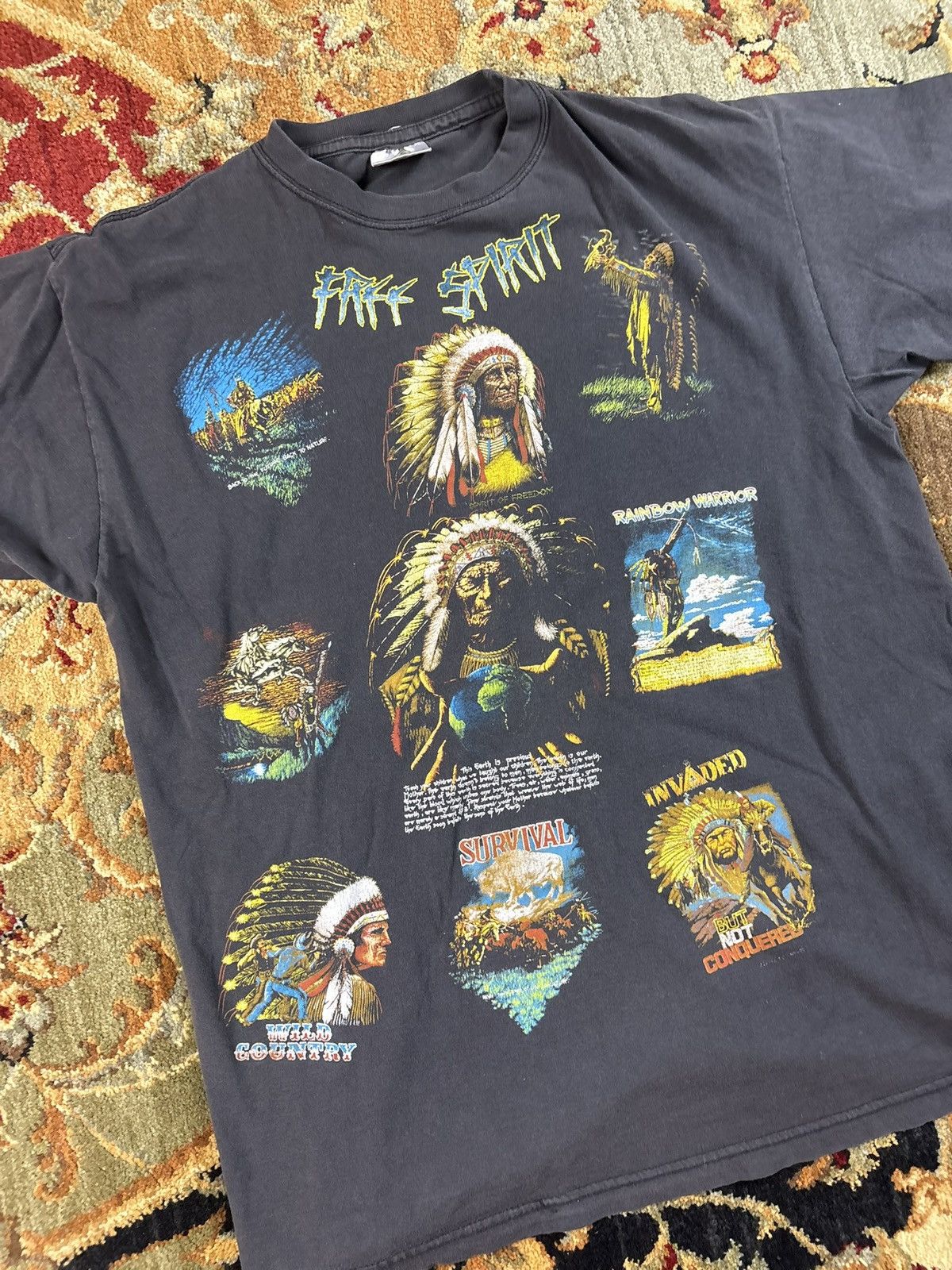 Native Vintage 1990s Native American Free Spirit T-Shirt Size US L / EU 52-54 / 3 - 2 Thumbnail