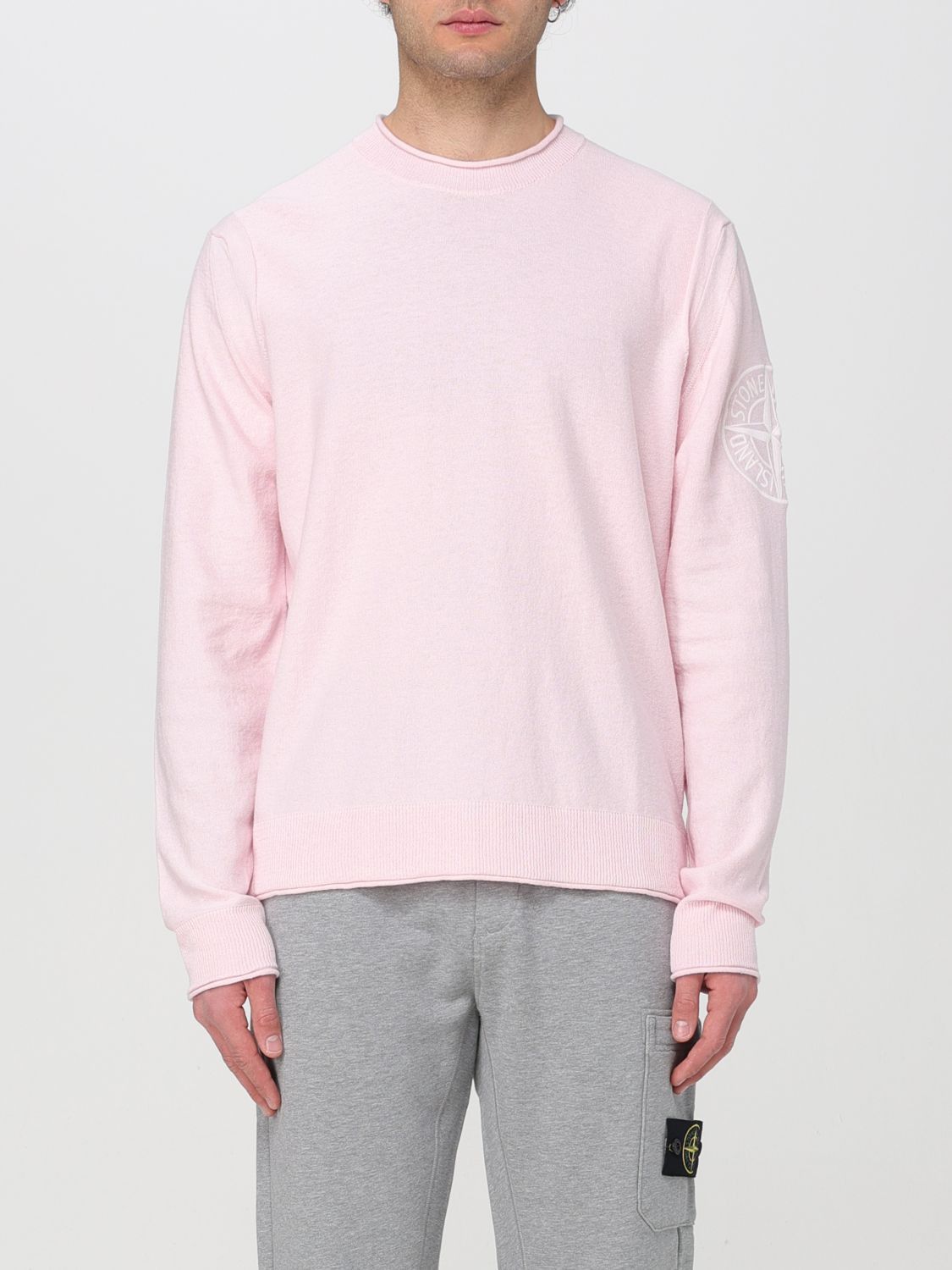 image of Stone Island Sweater Men Pink (Size Small)