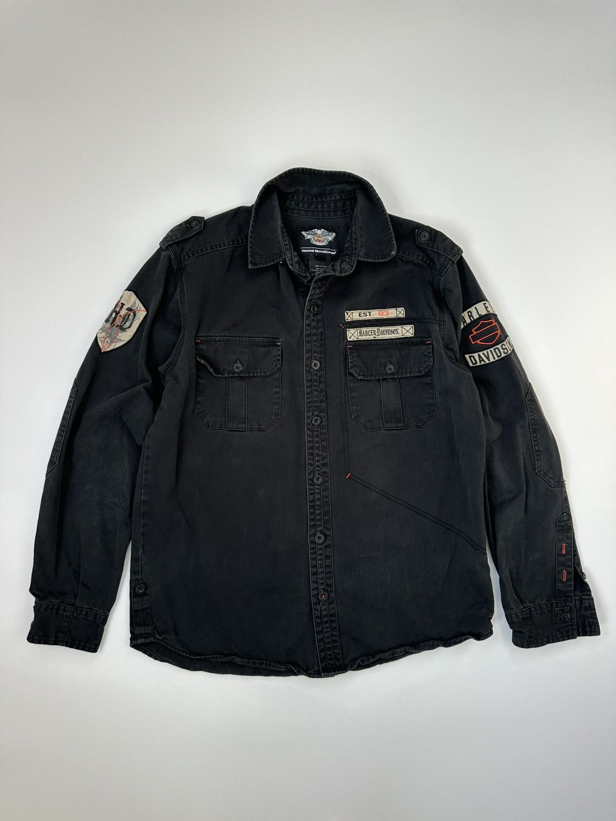 Harley Davidson Harley-Davidson Heavy Shirt Men's Embroidered Logos Size US L / EU 52-54 / 3 - 1 Thumbnail