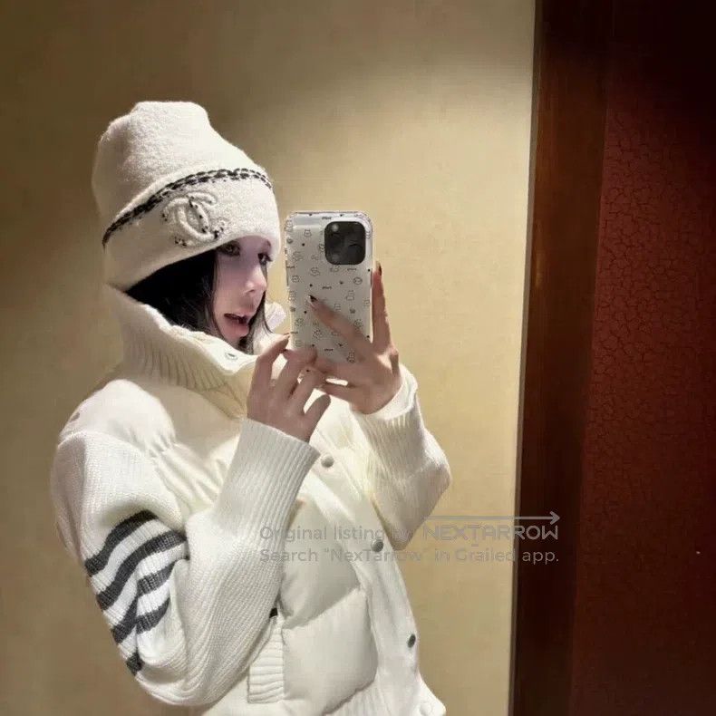 Chanel Chanel Embroidered Logo Cashmere Line Cap Size ONE SIZE - 6 Thumbnail