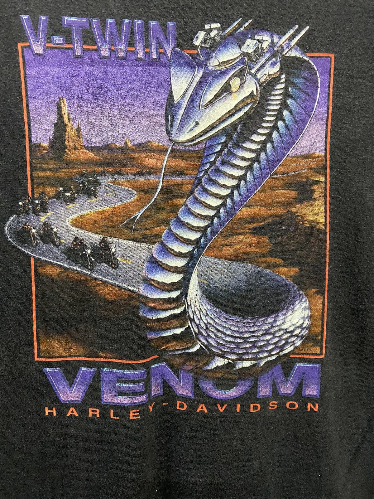 Harley Davidson VINTAGE HARLEY DAVIDSON 80’s VENOM GATOR MUSCLE TEE Size US XXL / EU 58 / 5 - 2 Thumbnail