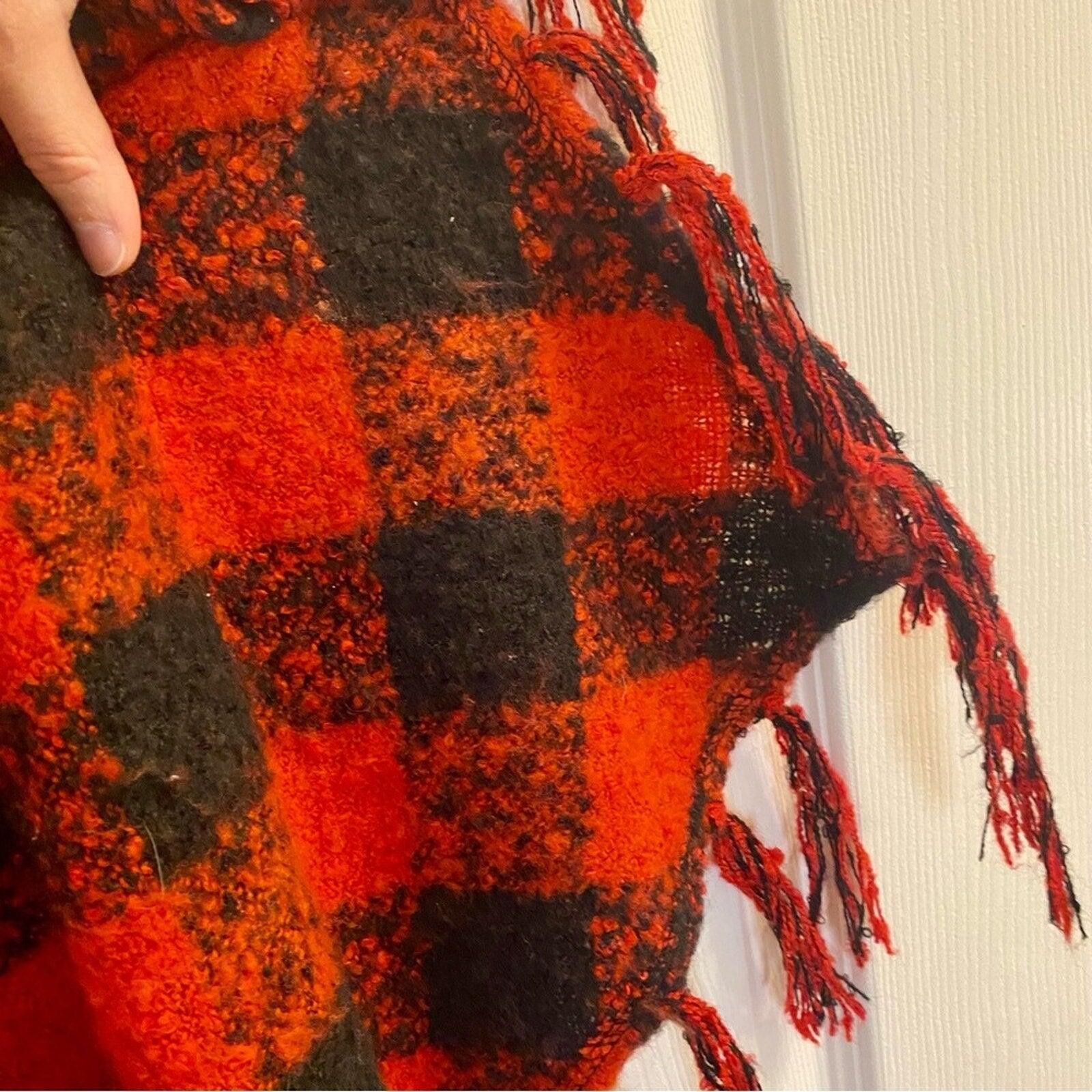 The Unbranded Brand Classic Red & Black Buffalo Plaid Scarf Womens One Size Size ONE SIZE - 6 Thumbnail