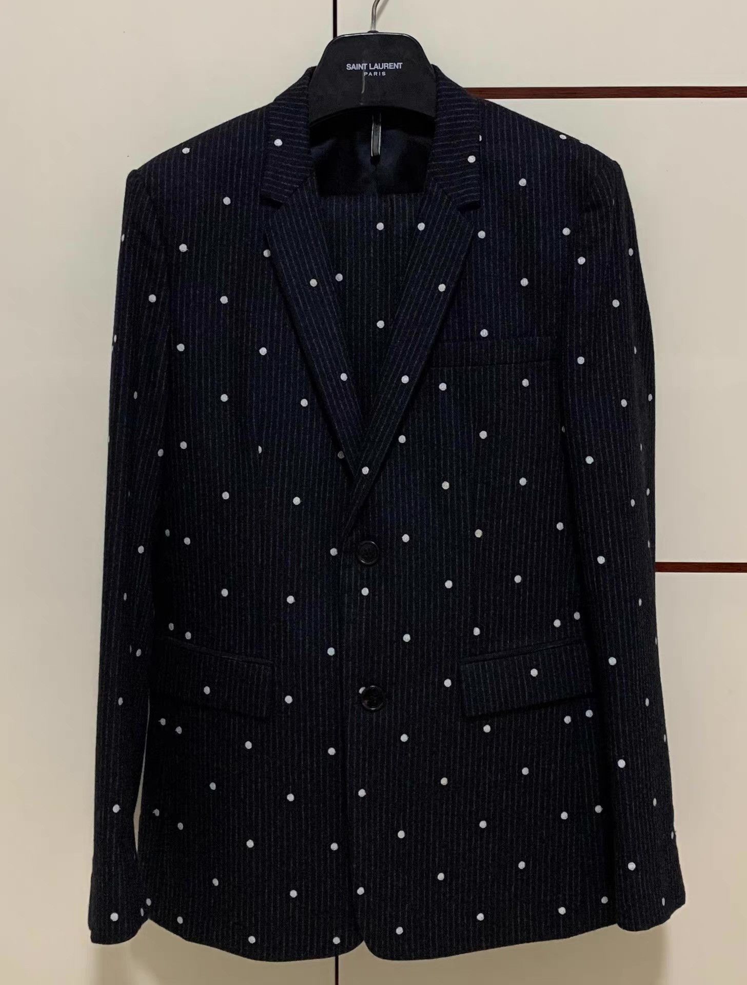 Dior Blue Polka Dot and Stripe Pattern Blazer Size US M / EU 48-50 / 2 - 1 Thumbnail