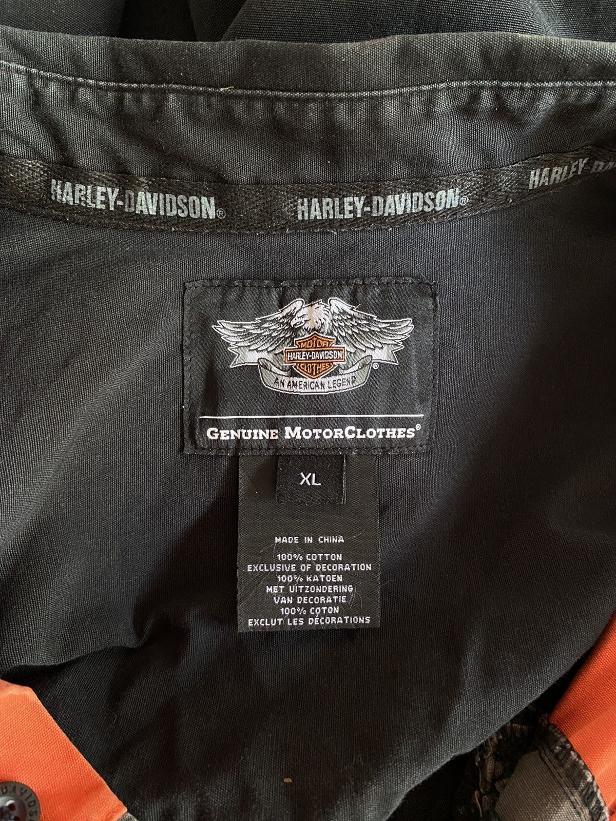 Harley Davidson Harley Davidson Black & Orange Racing Shirt Size US XL / EU 56 / 4 - 6 Thumbnail