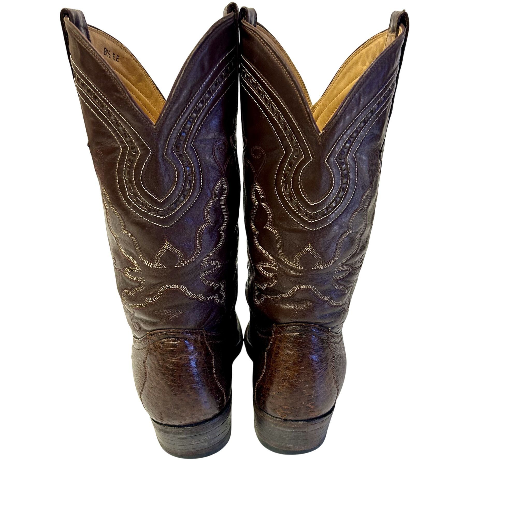 Other Vtg Gavel OSTRICH QUILL Skin Cowboy Western Rodeo Boots Size US 8.5 / EU 41-42 - 4 Thumbnail