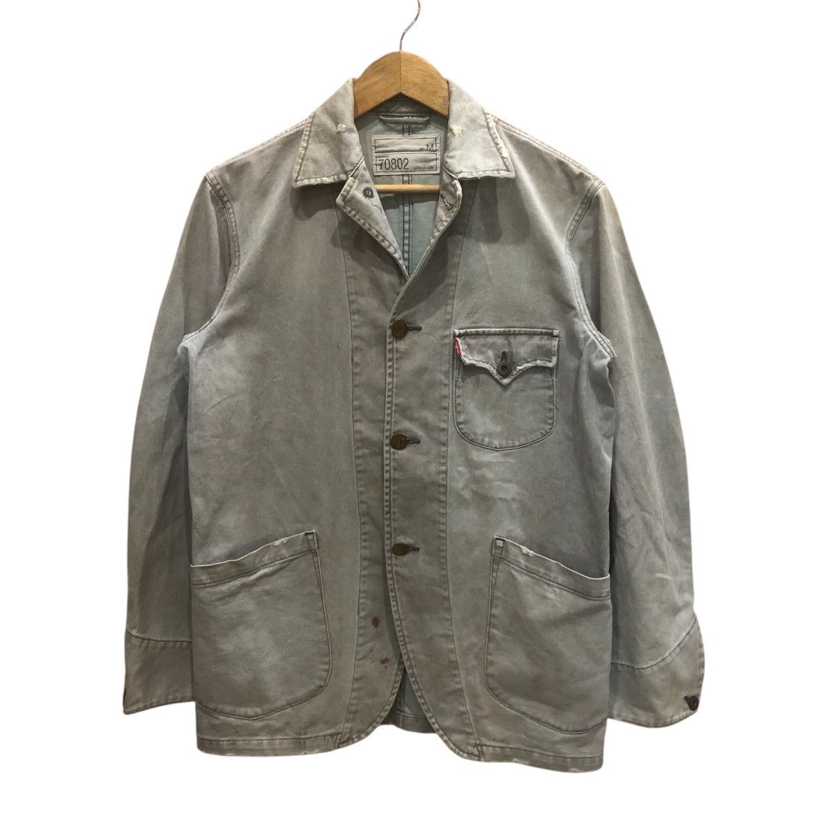 Levi's × Levi's Vintage Clothing Levis 70802 Denim Distress Blazer Jacket Size US M / EU 48-50 / 2 - 1 Thumbnail