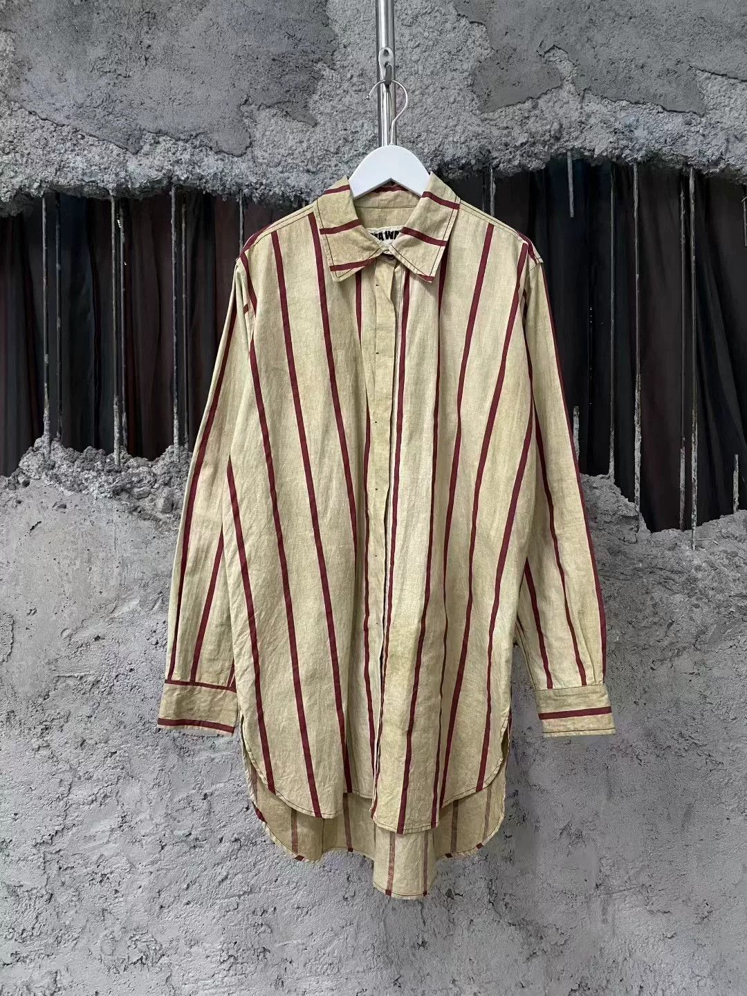 Uma Wang Uma Wang Brown Vertical Stripe Oversized Shirt Size M / US 6-8 / IT 42-44 - 1 Thumbnail