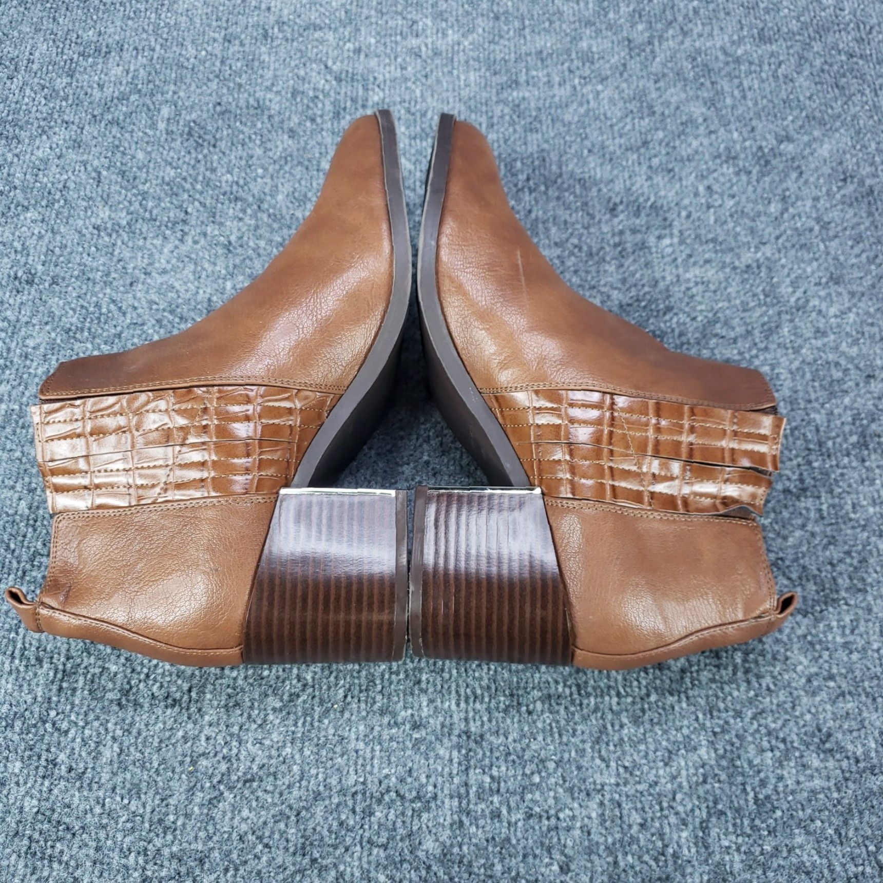 Nine West Nine West Westlyno Ankle Boots Womens 11M Brown Block Heel Booties Slip On Size US 11 / IT 41 - 6 Thumbnail