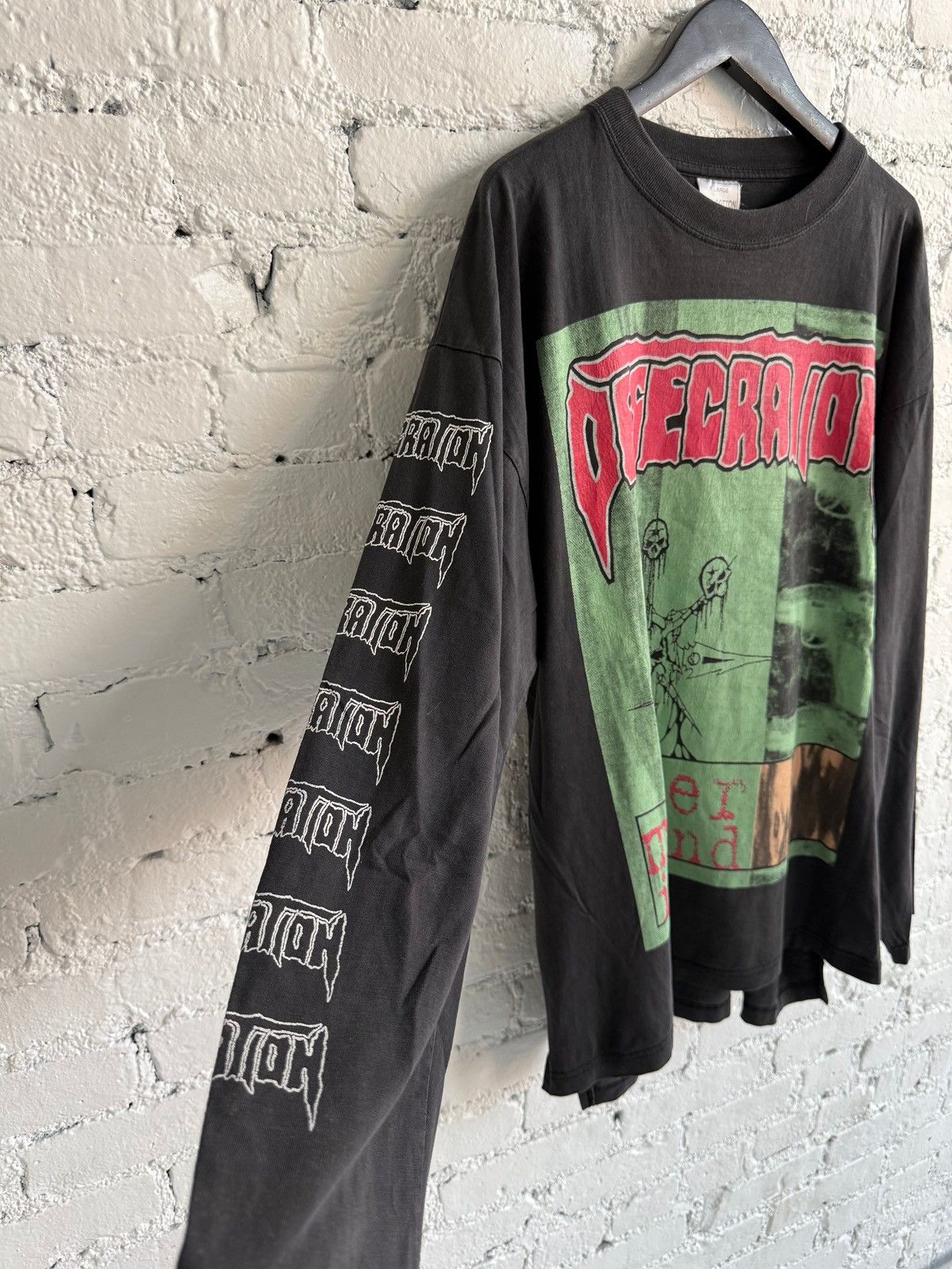 Vintage 1999 DESECRATION ‘MURDER IN MIND’ L/S TEE Size US XL / EU 56 / 4 - 2 Thumbnail