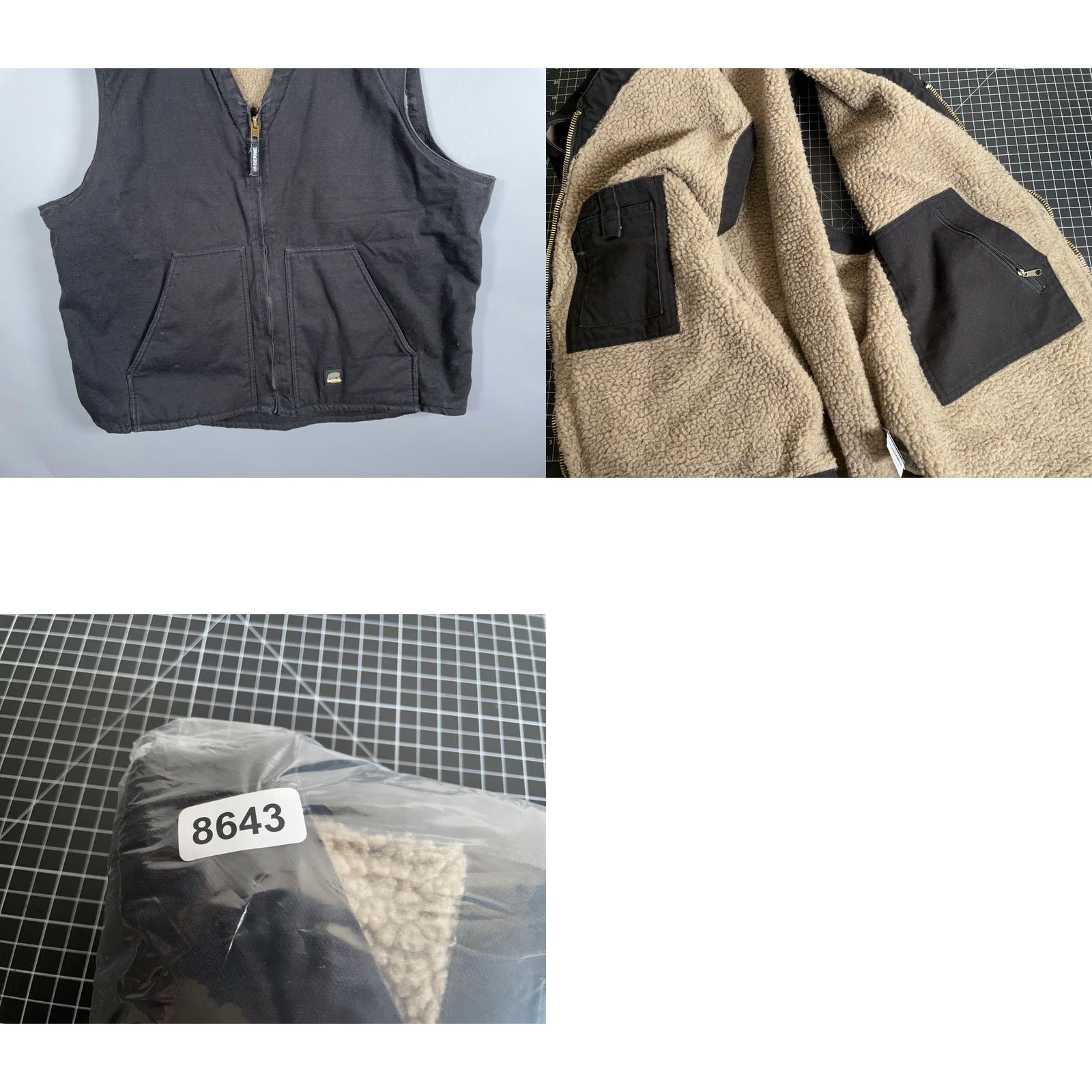 Vintage Berne Vest Cotton Canvas Sherpa Lined Full Zip Black 2XL Outdoor Workwear Shirt Mens Size US XXL / EU 58 / 5 - 8 Thumbnail