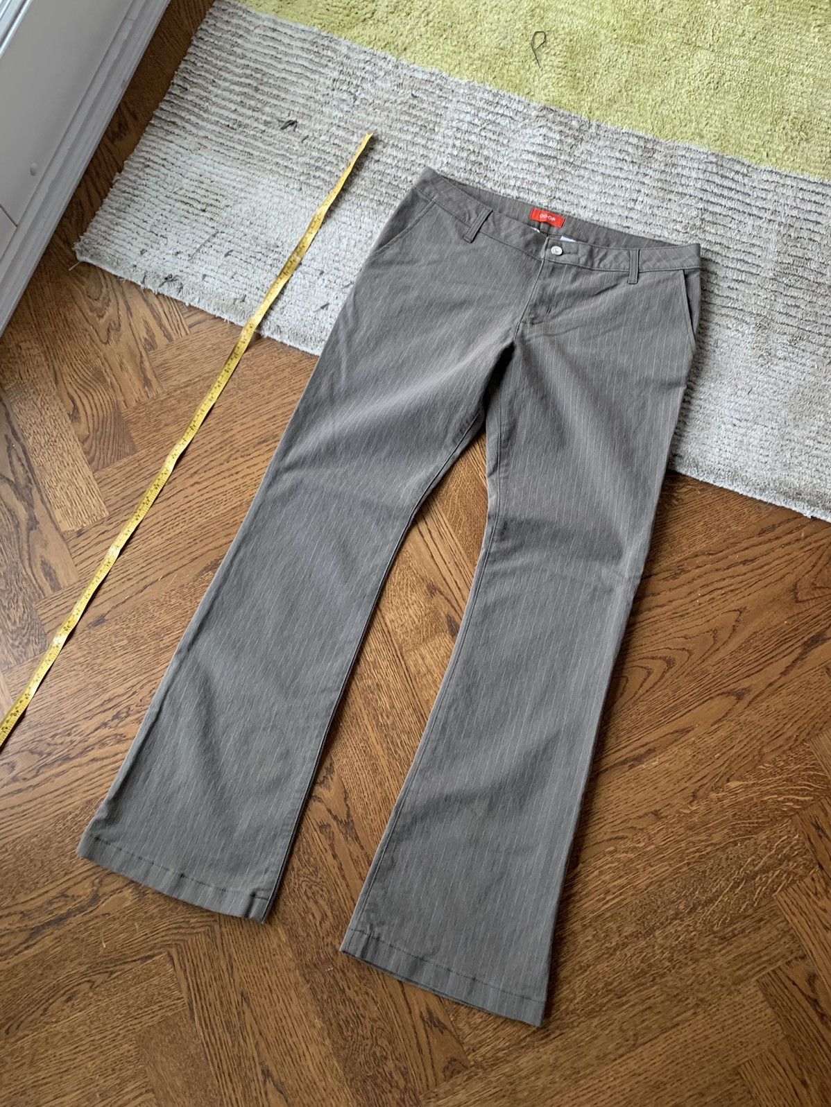 Designer × Japanese Brand × Vintage Vintage Miu Miu Style Low Rise Pants 2000s Flared Pin Stripe Size 34" / US 12 / IT 48 - 1 Thumbnail